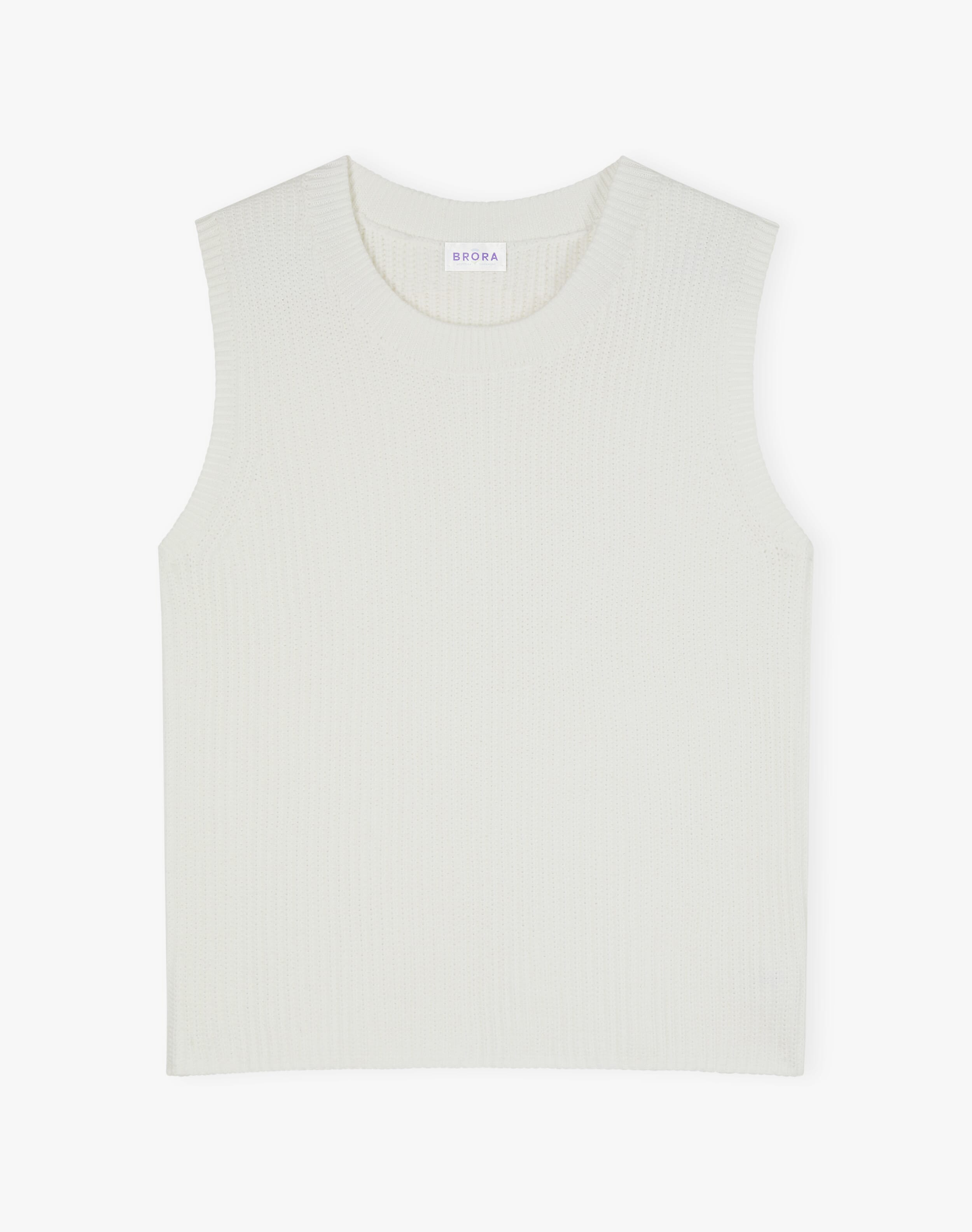 Cotton Knit Ribbed Tank in White | Women's Tanks | Brora