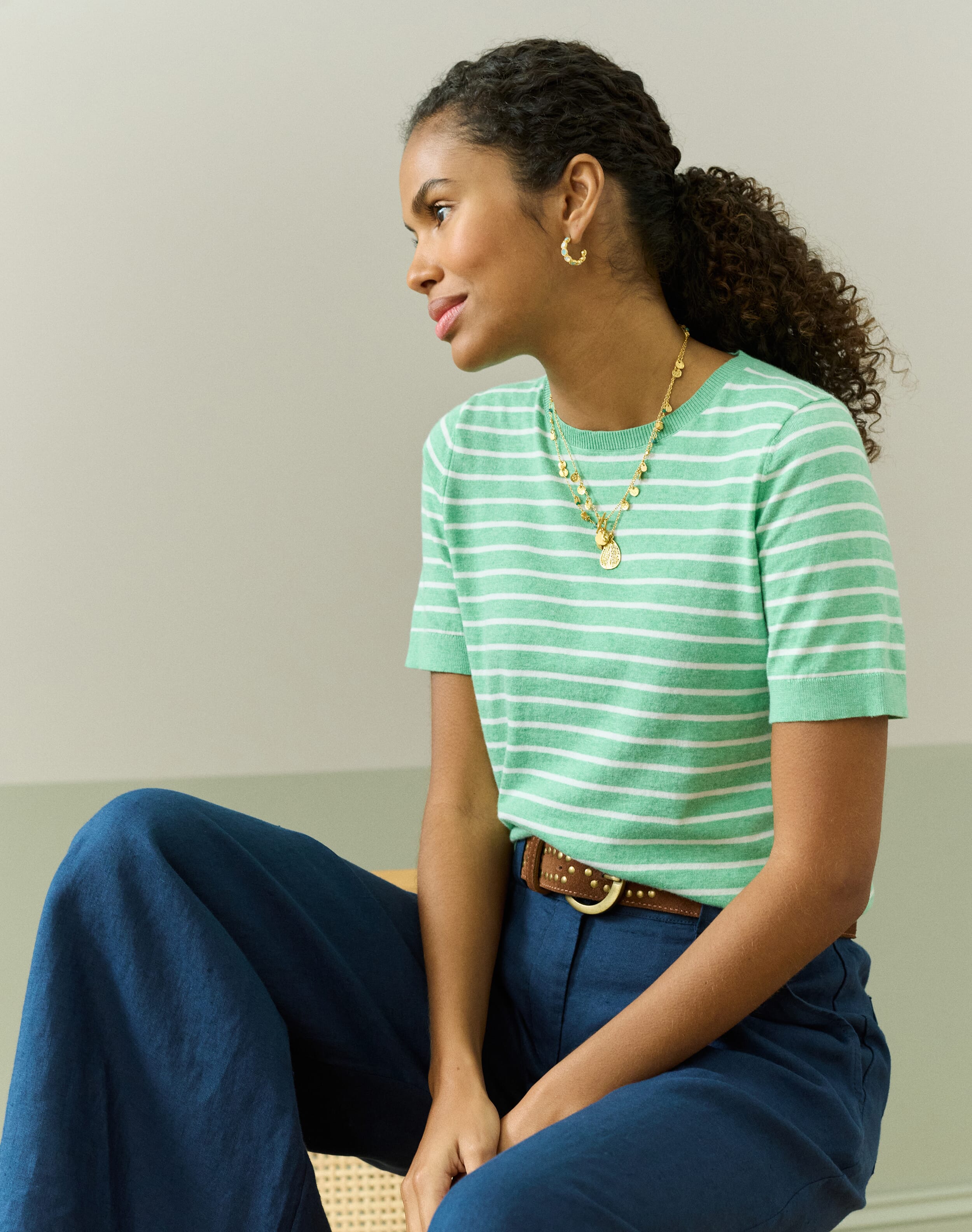 Brora Cotton Knit Breton T