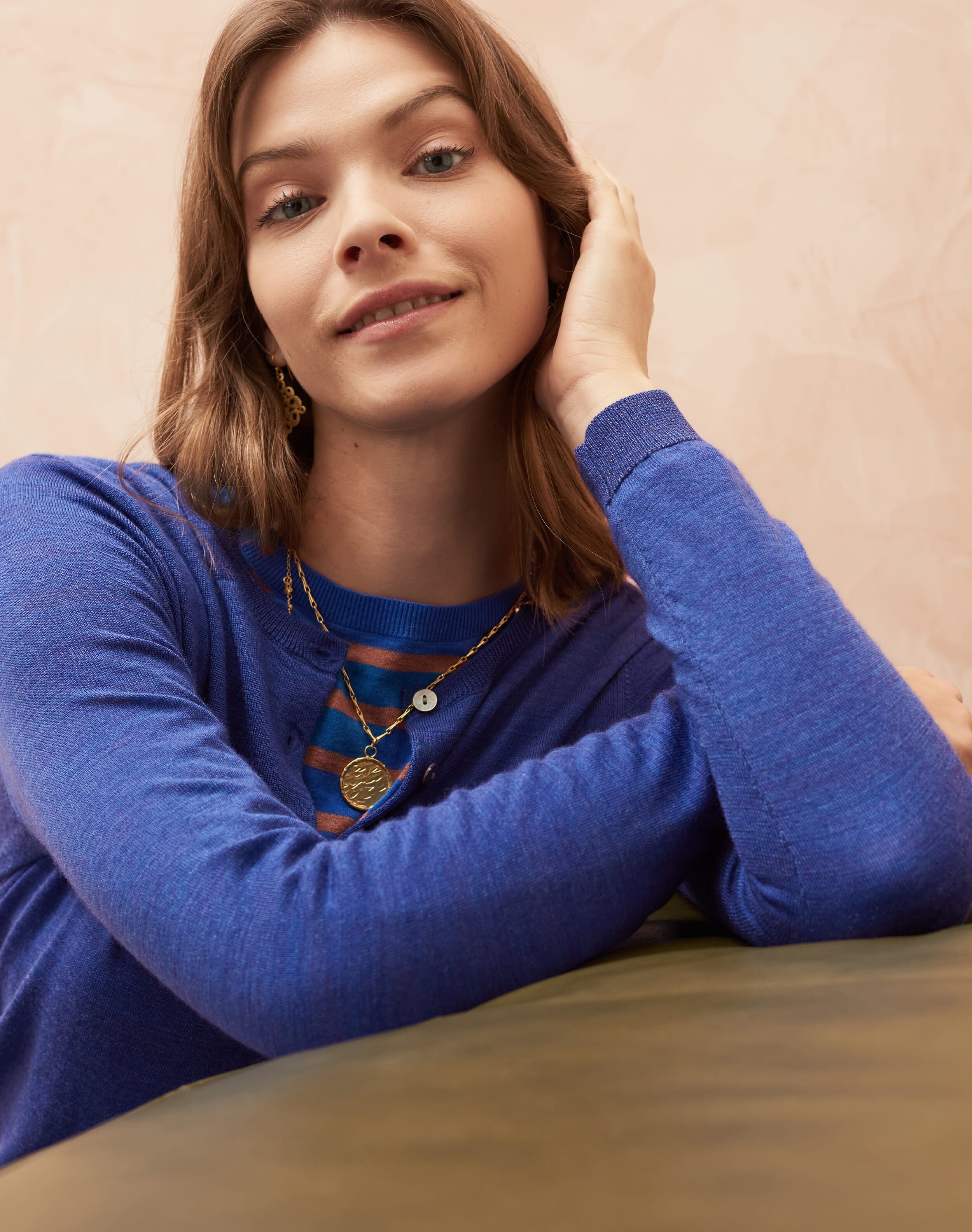 Merino Cardigan In Sapphire Knitwear Brora merino-cardigan-in-sapphire-knitwear-brora
