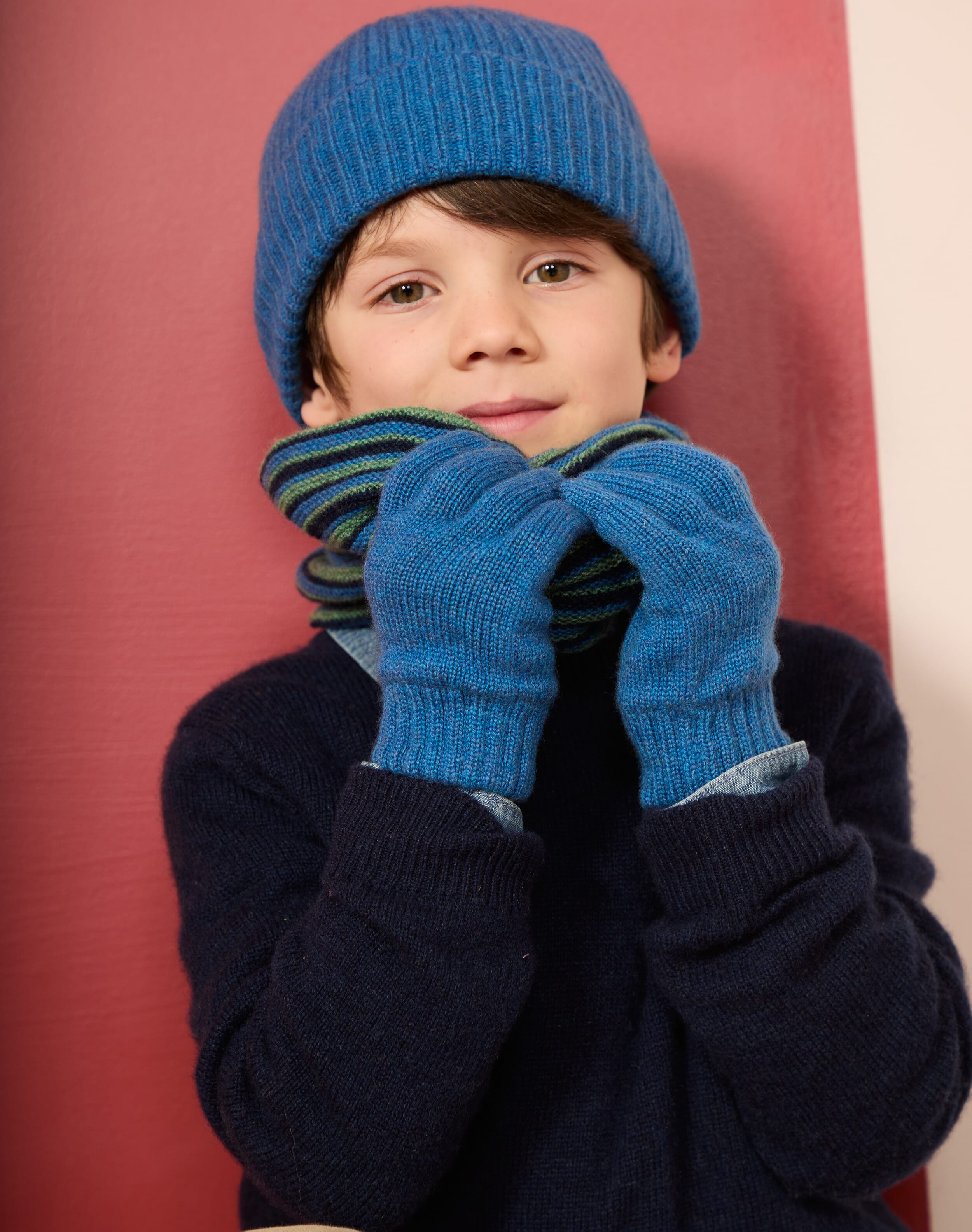 Brora Children's Cashmere Gloves China Blue