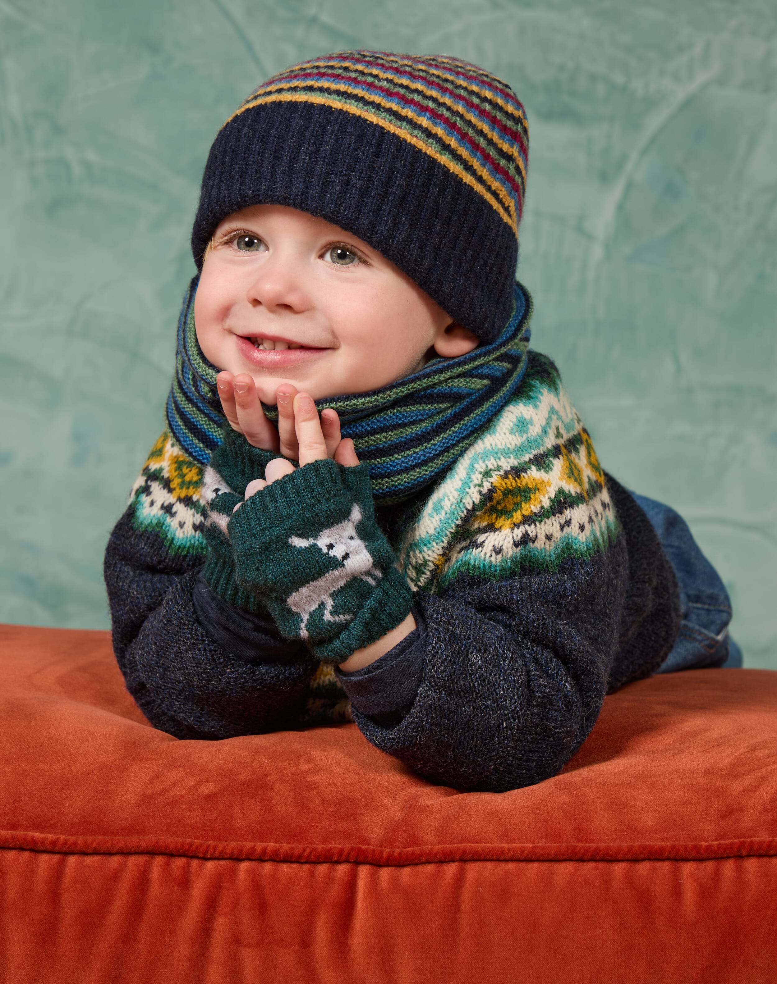 Brora Cashmere Deer Wristwarmers Forest