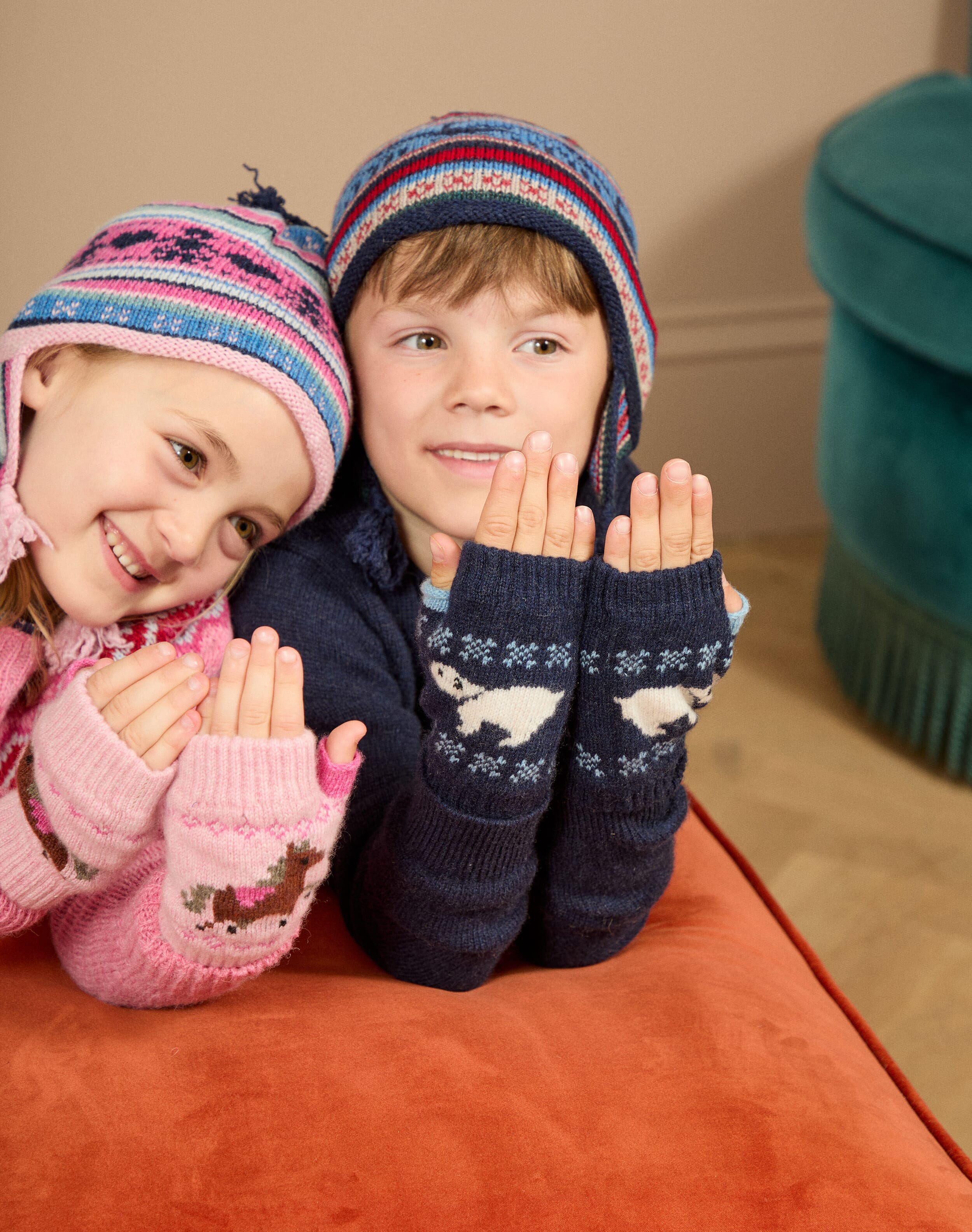 Brora Cashmere Polar Bear Wristwarmers French