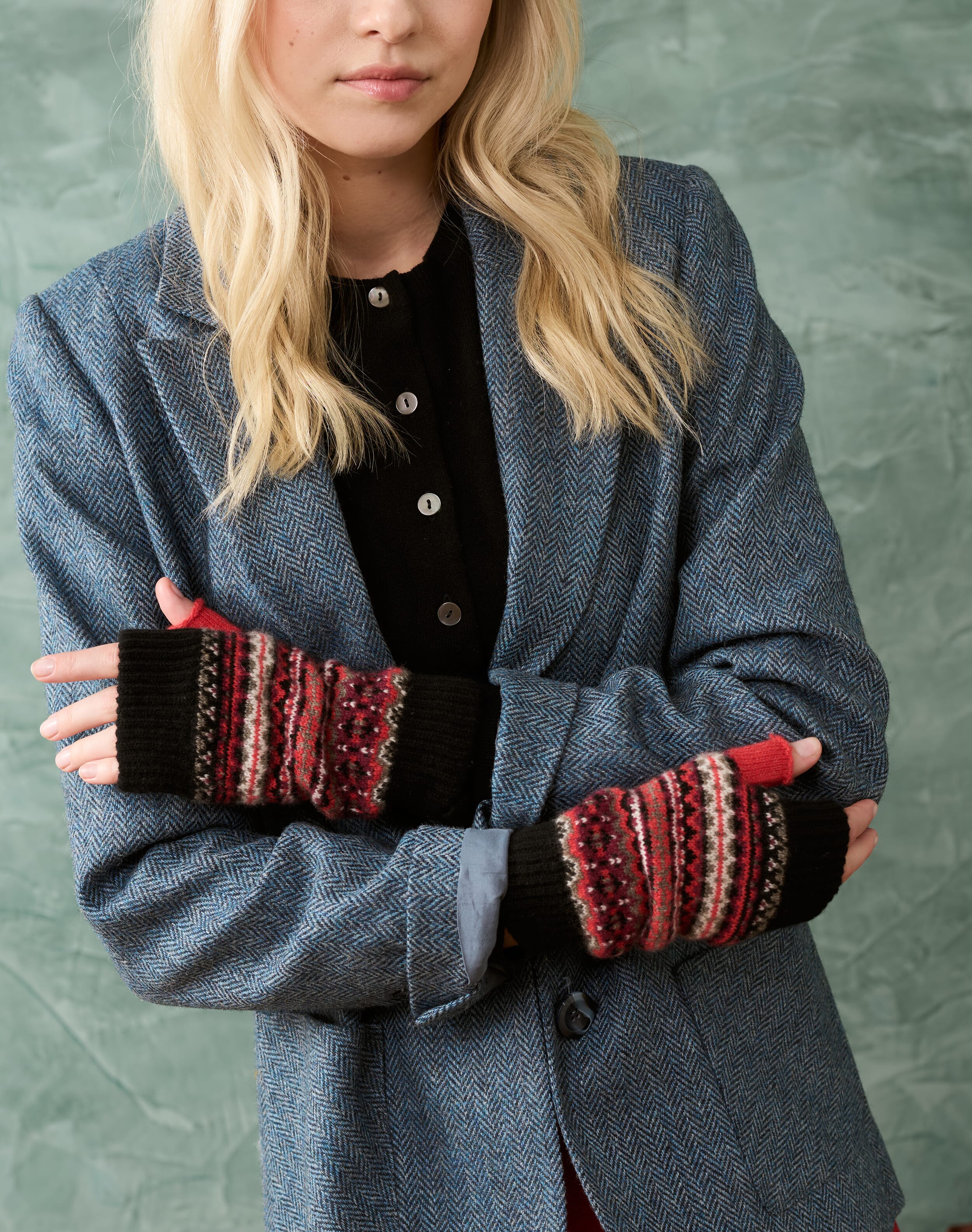 Brora Women s Cashmere Fair Isle Wristwarmers