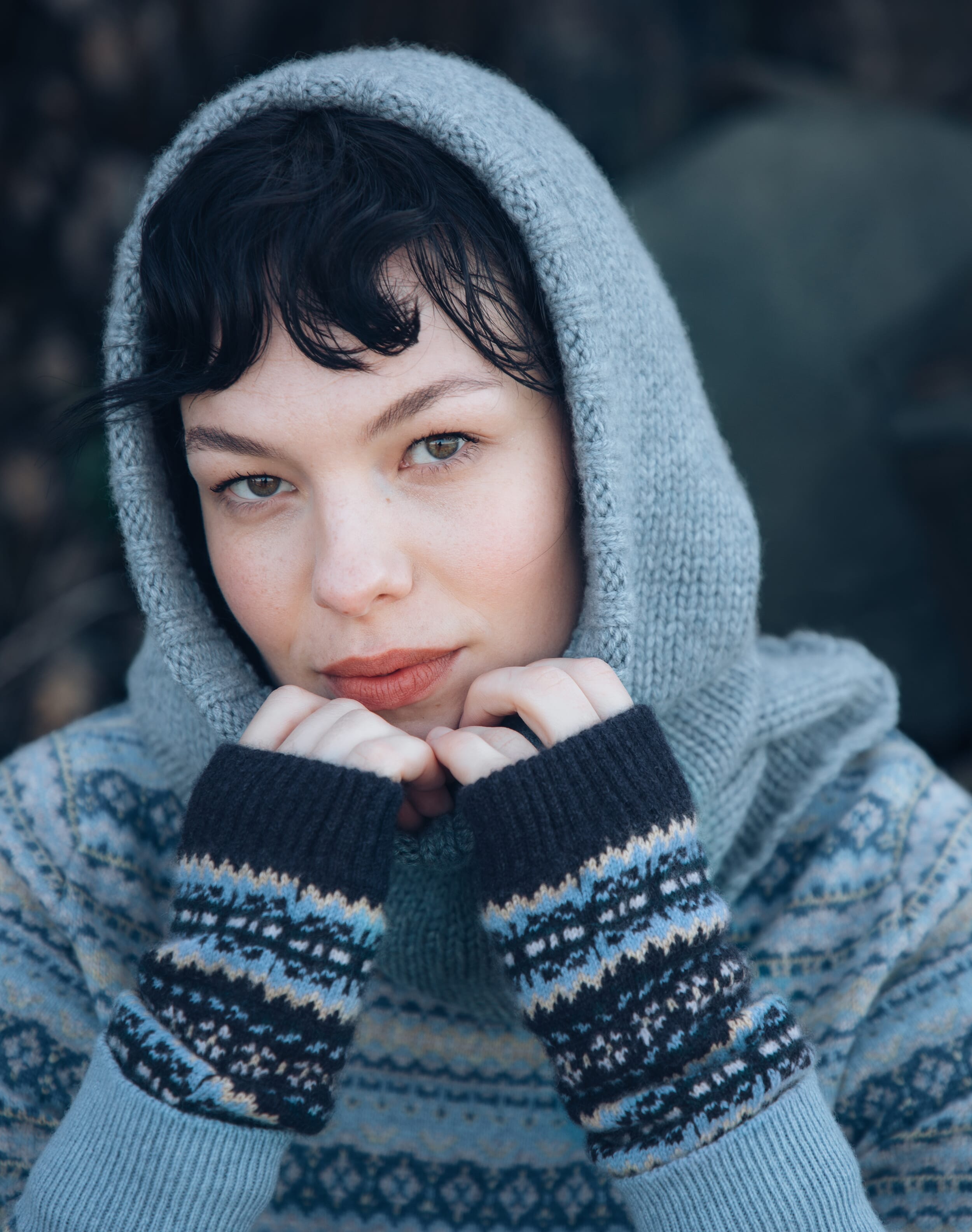 Brora Cashmere Rose Fair Isle Wristwarmers