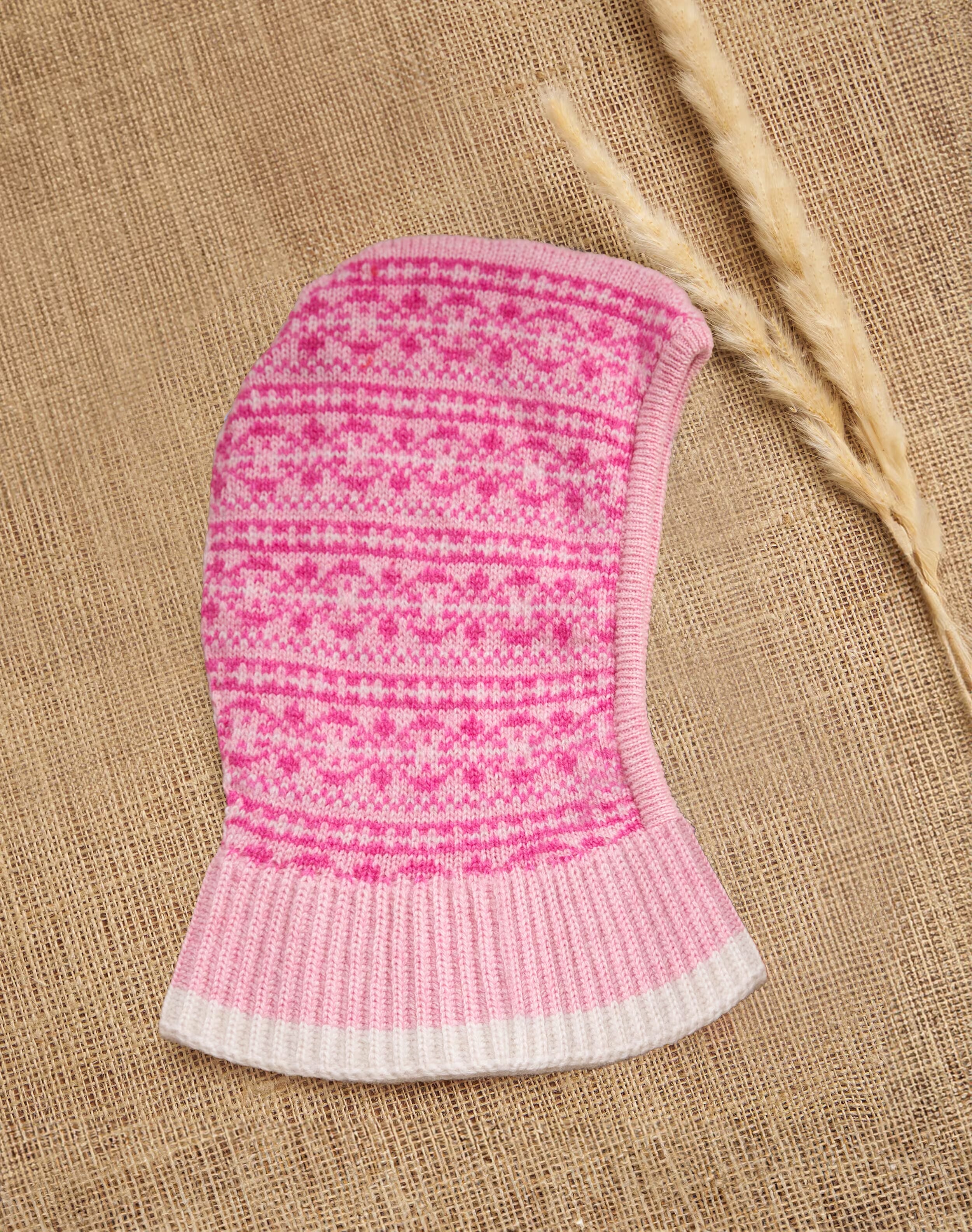 Brora Cashmere Fair Isle Balaclava Petal for Women