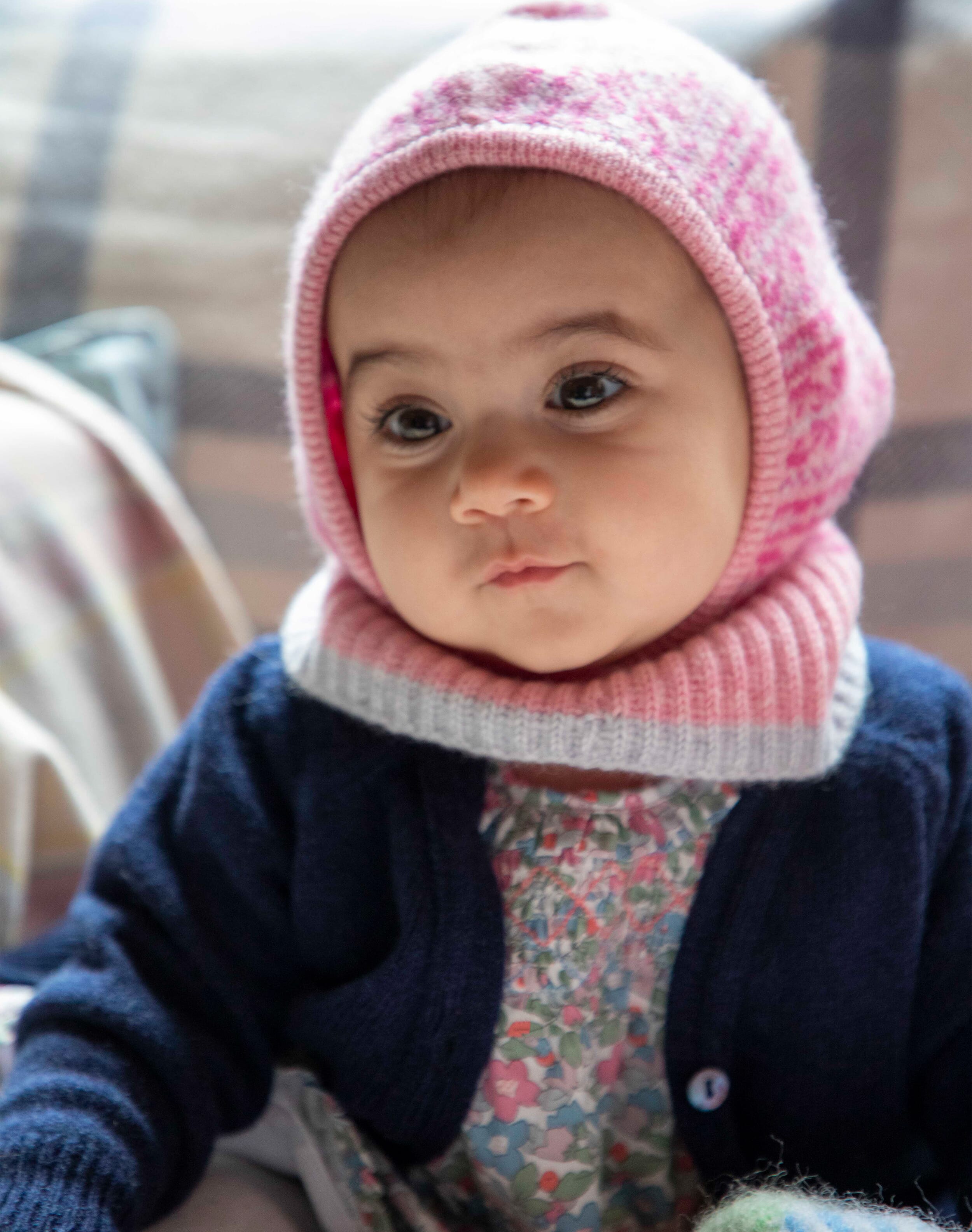 Brora Cashmere Fair Isle Balaclava Petal