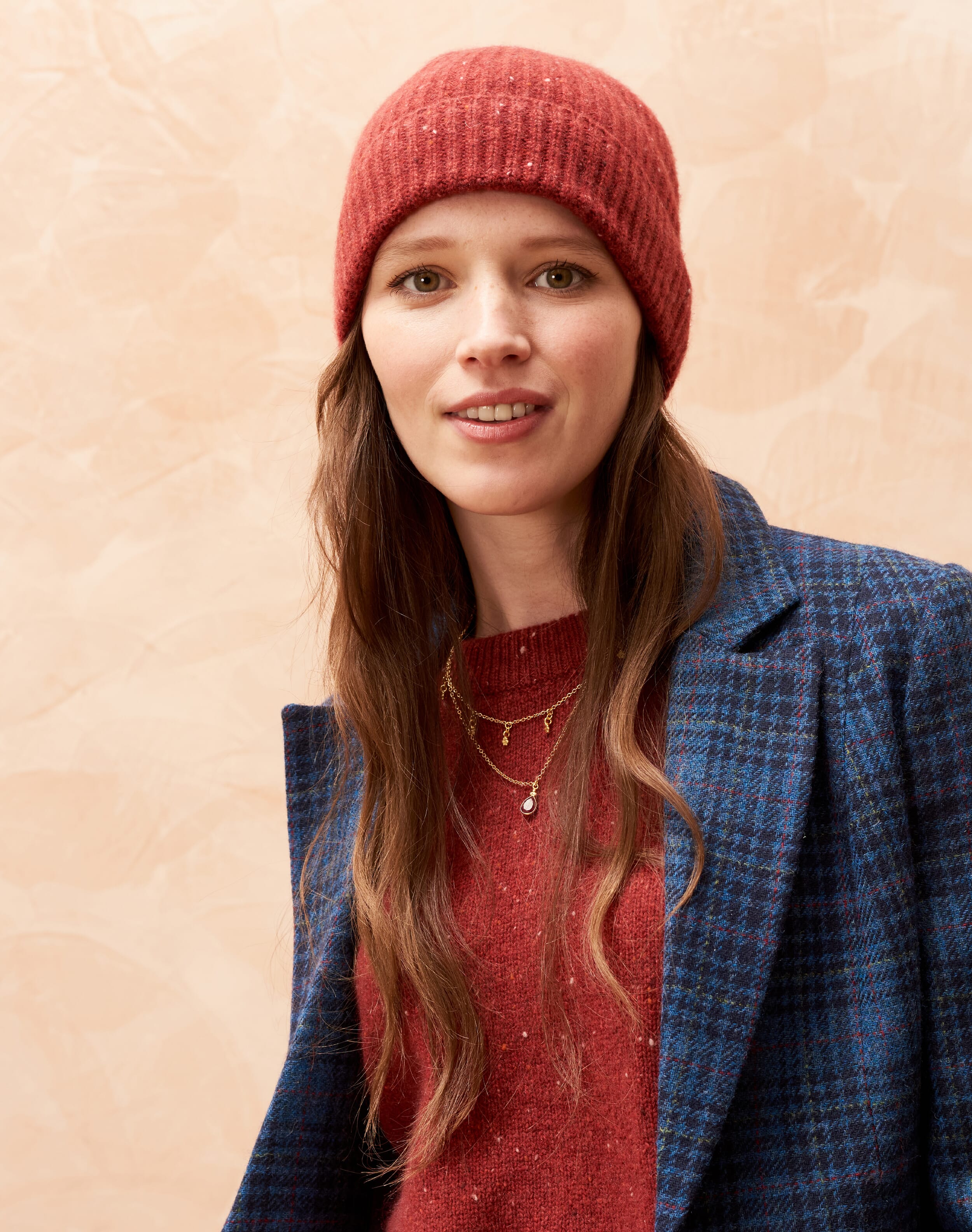 Red Cashmere Ribbed Hat Accessories Brora Fashion