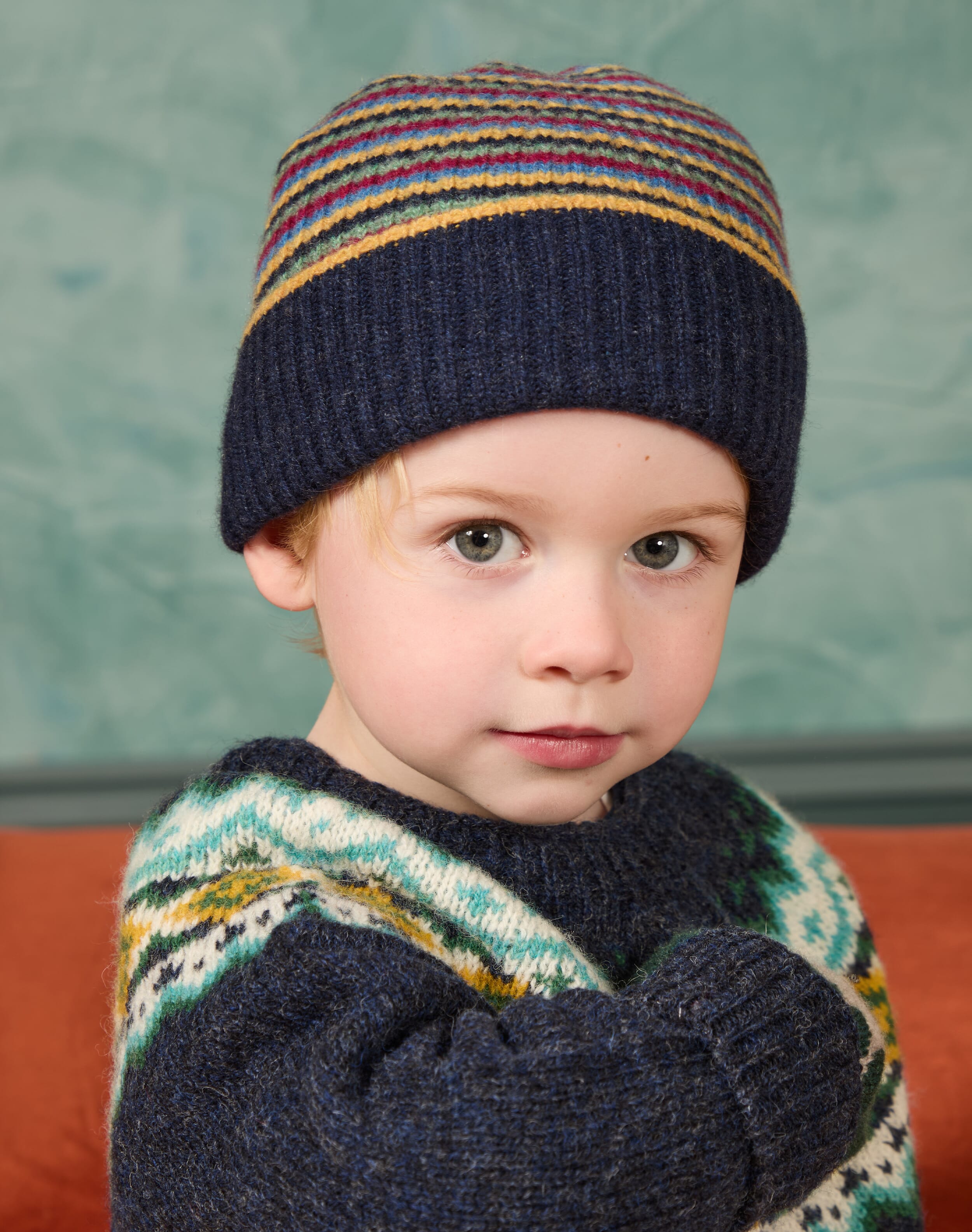 Cashmere Stripy Beanie French