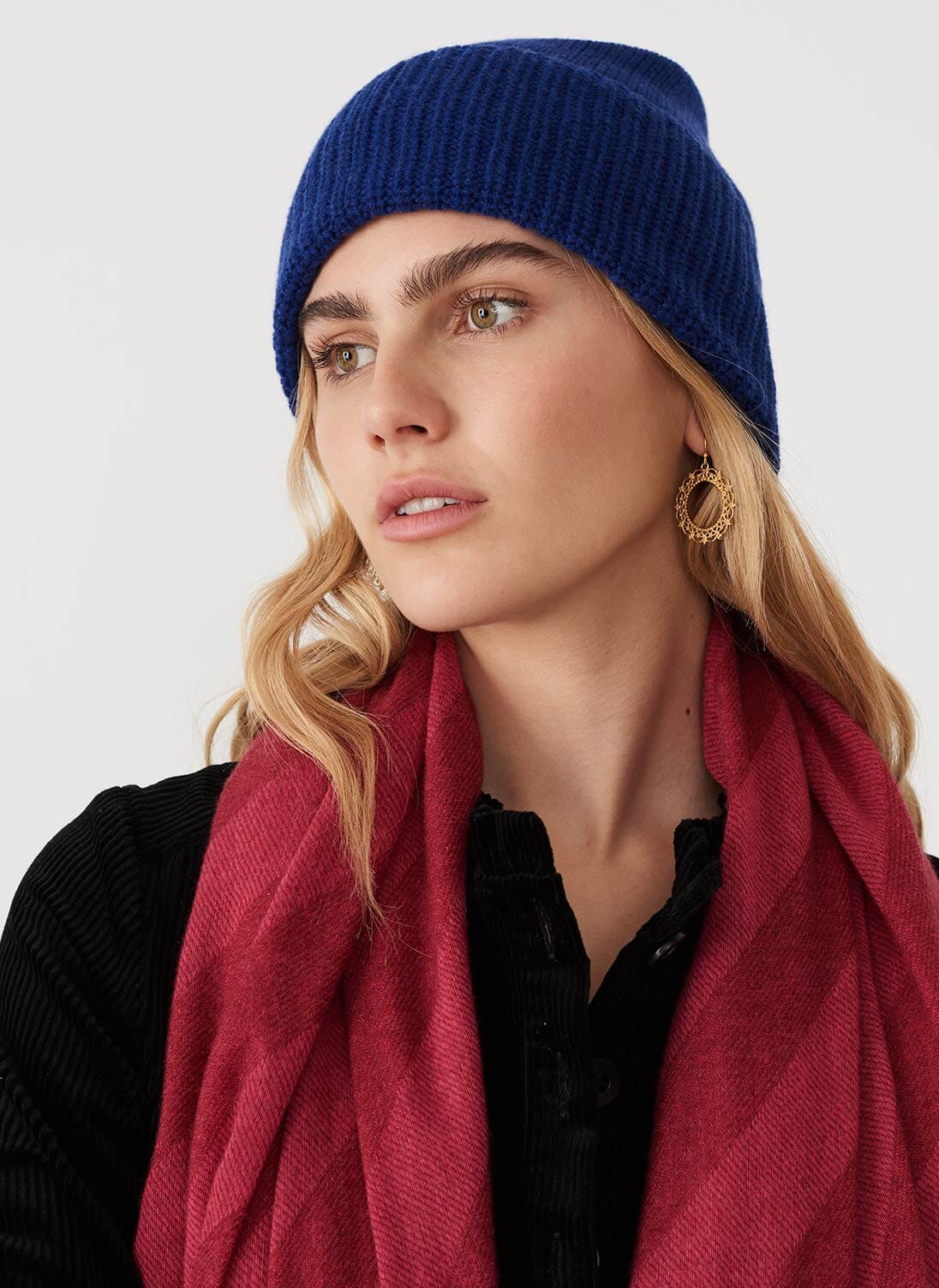 Cobalt Cashmere Beanie | Cashmere Hats & Berets | Brora Online