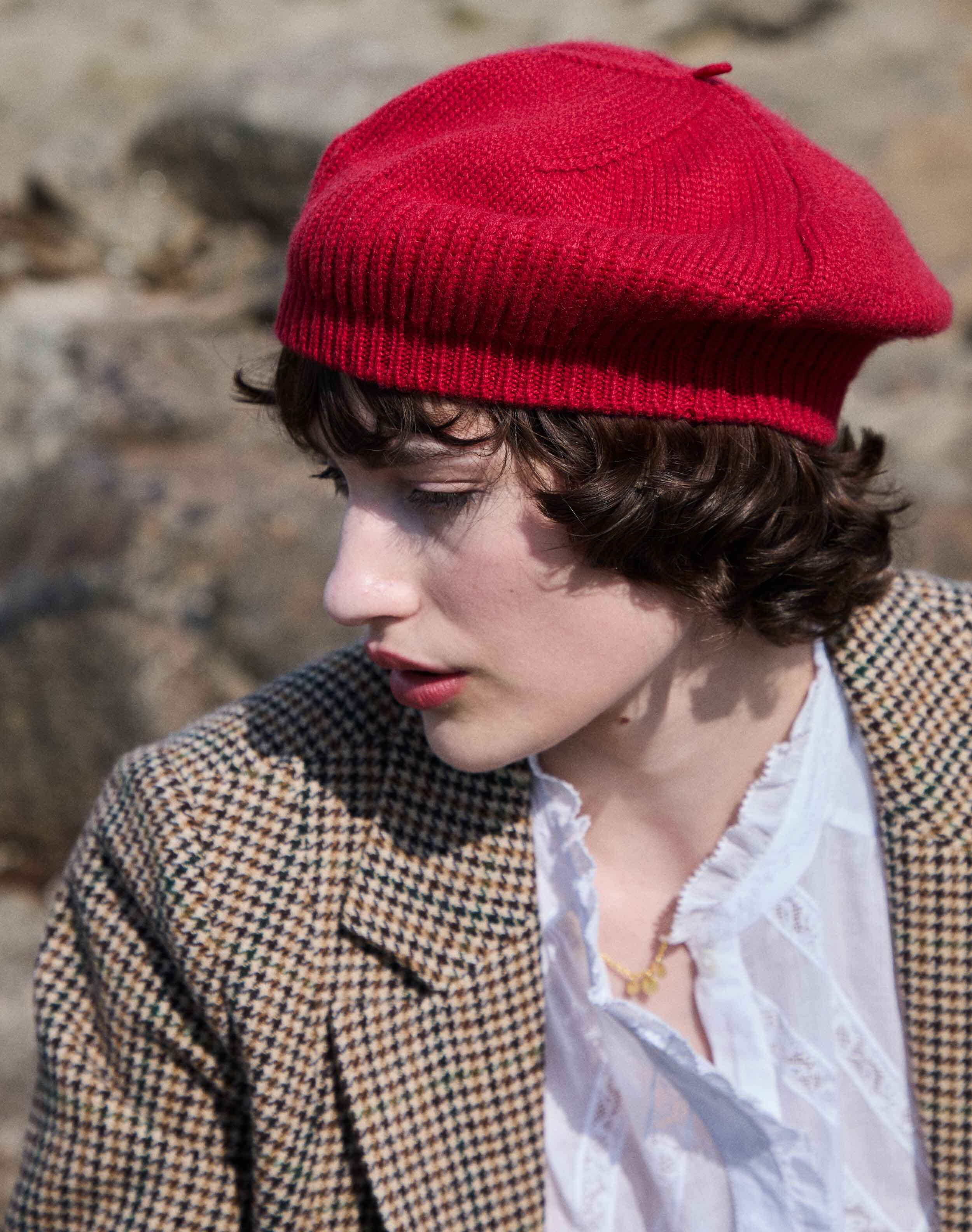 Brora Cashmere Beret Garnet