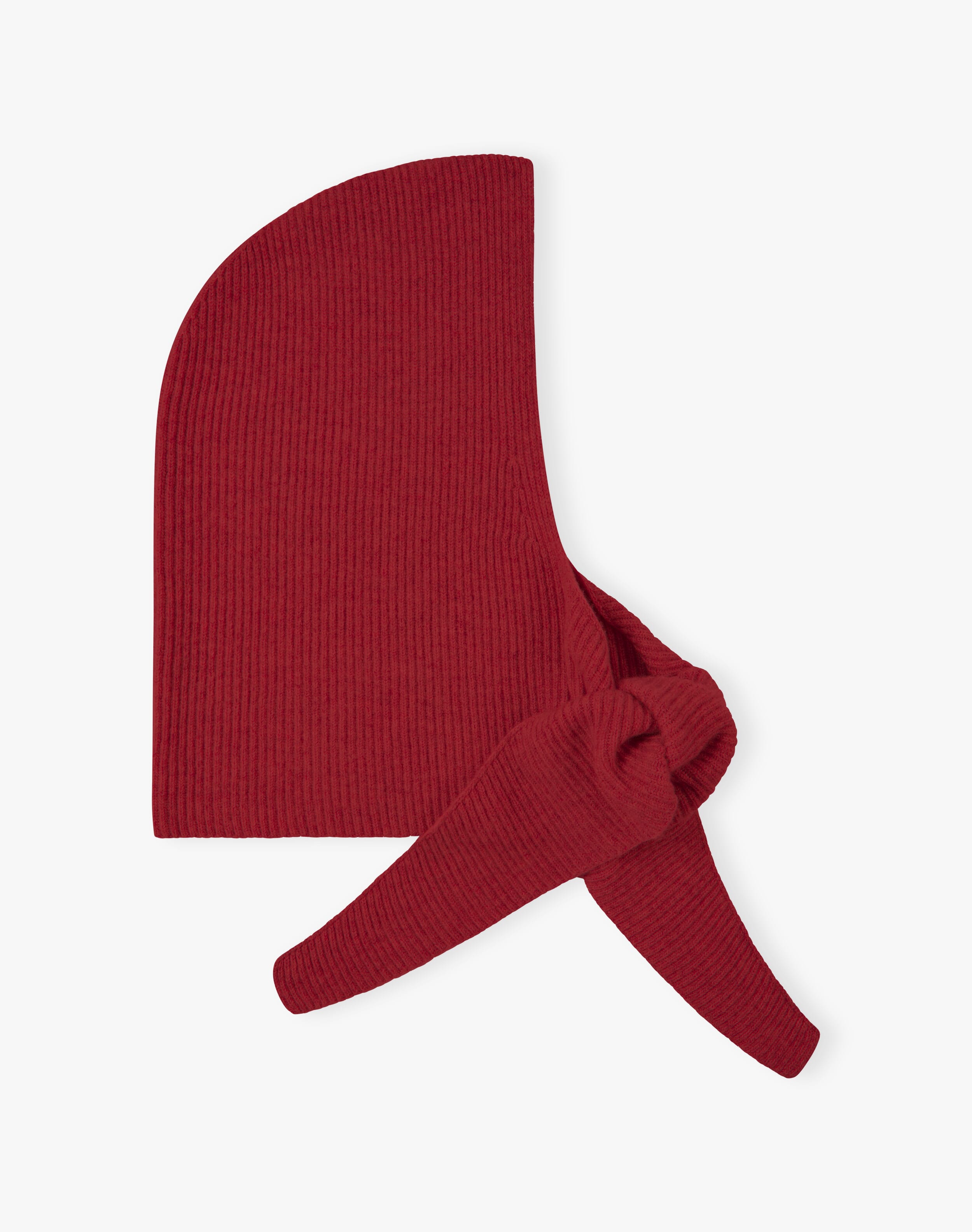 Cashmere Ribbed Hooded Scarf in Garnet | Brora Clearance