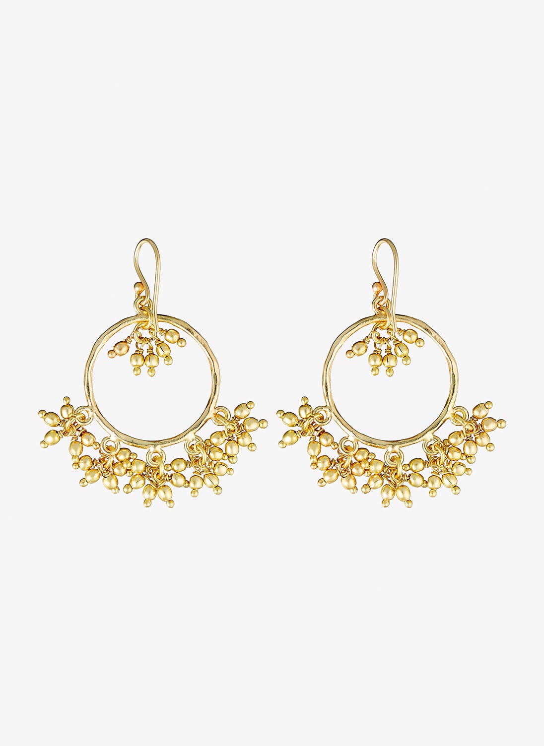 Gold Gold Hoop & Bead Earrings | Women's Jewellery | Brora