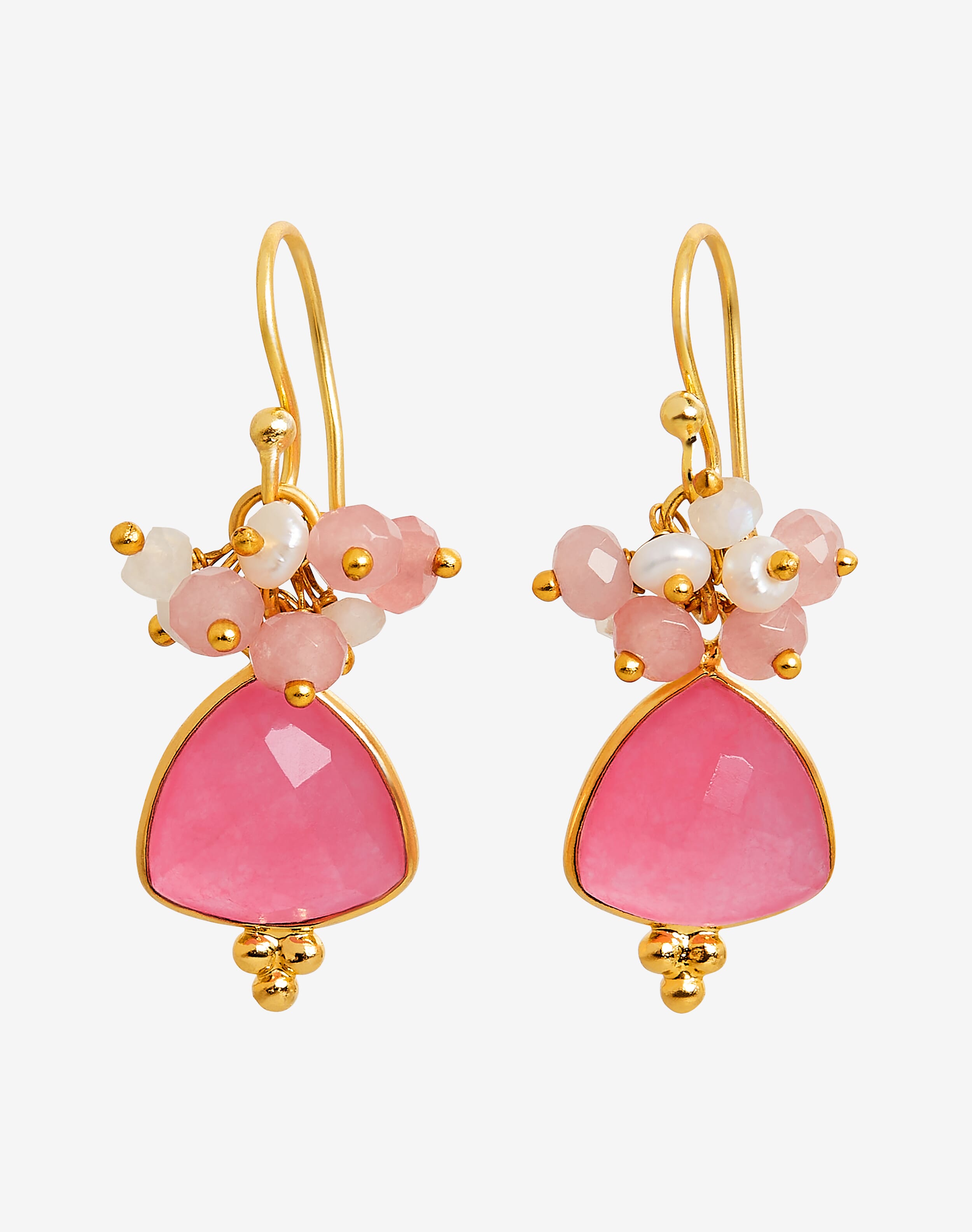 Pink Cluster Drop Earrings | Accessories | Brora Fashion