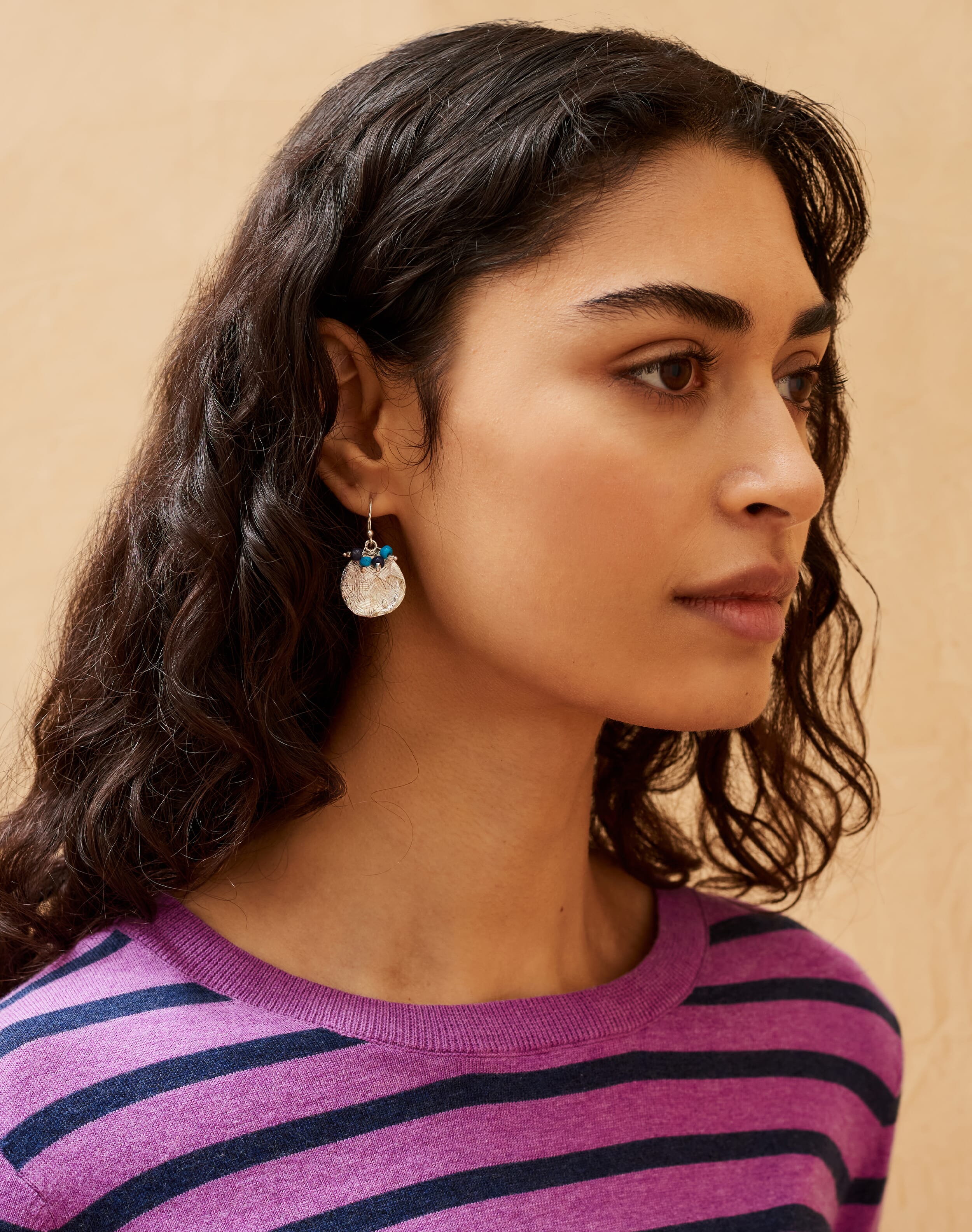 Silver Hammered Disc Earrings Accessories Brora Fashion silver-hammered-disc-earrings-accessories-brora-fashion