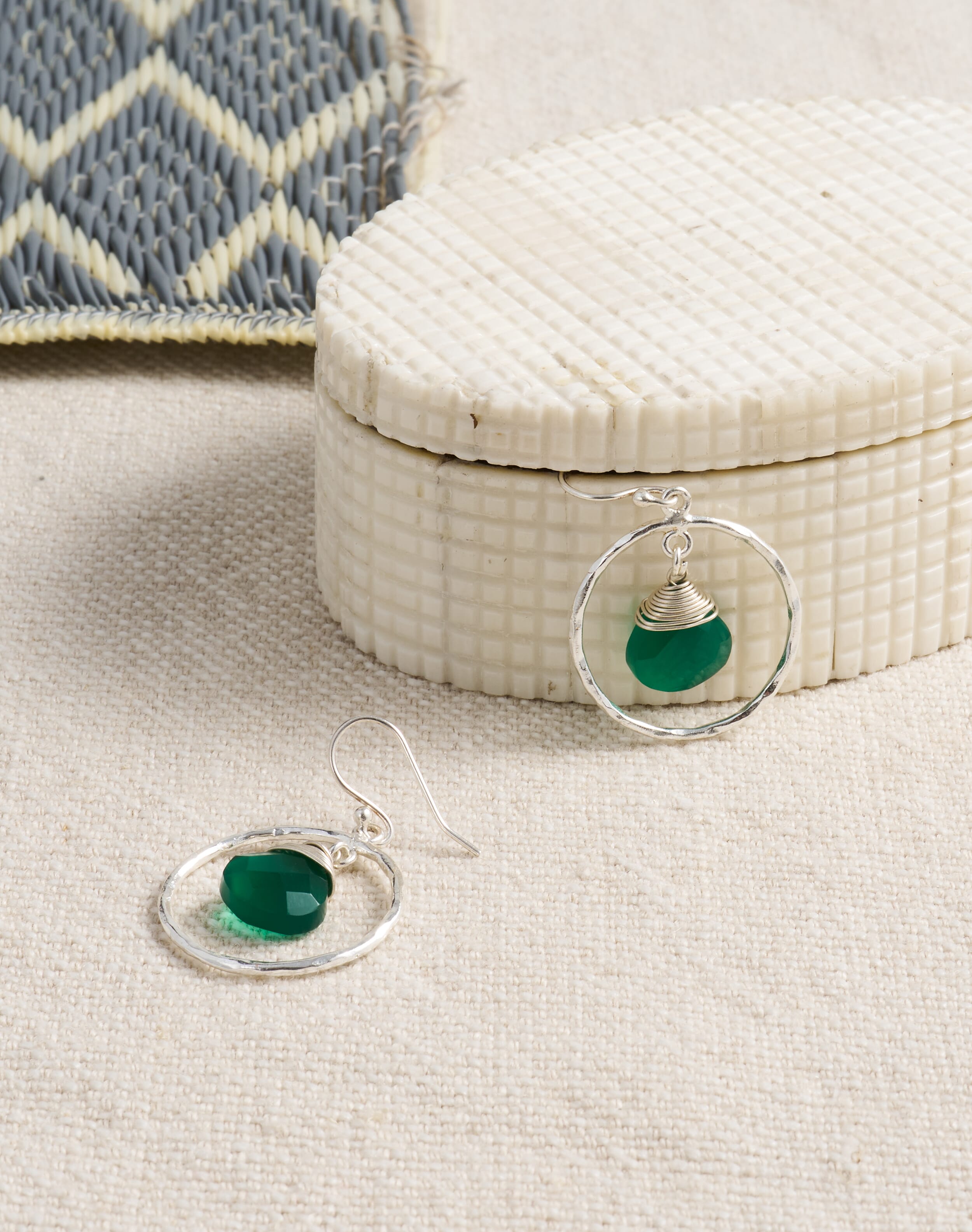 Brora Pendant & Hoop Earrings & emerald