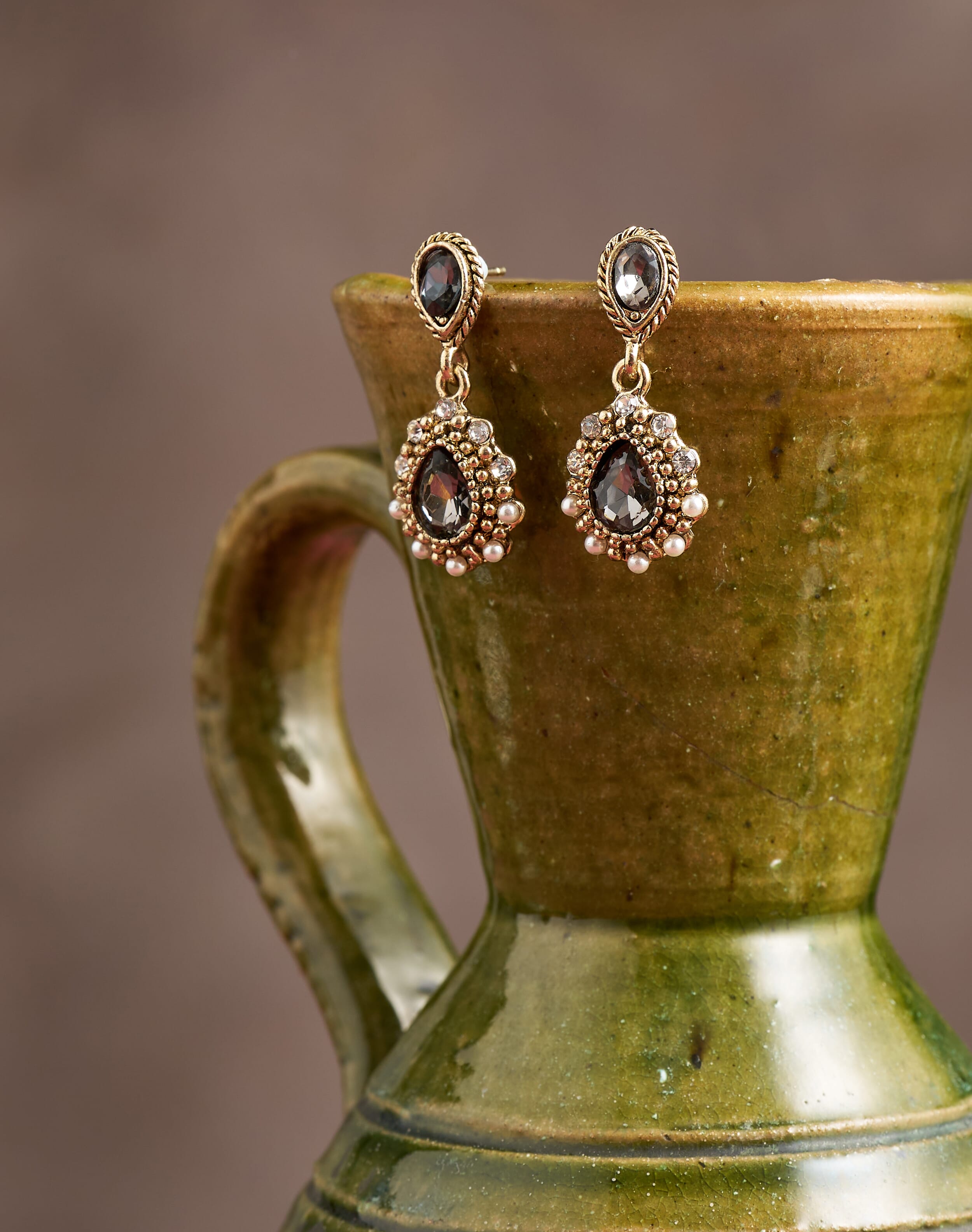 Antique Tear Drop Earrings Lead