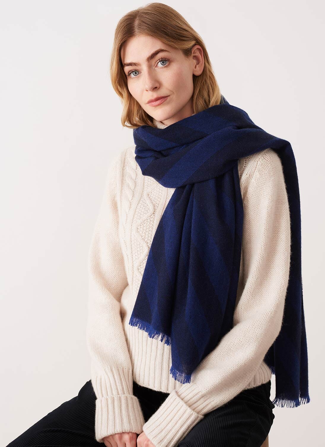 Cashmere Two Tone Stole Ink