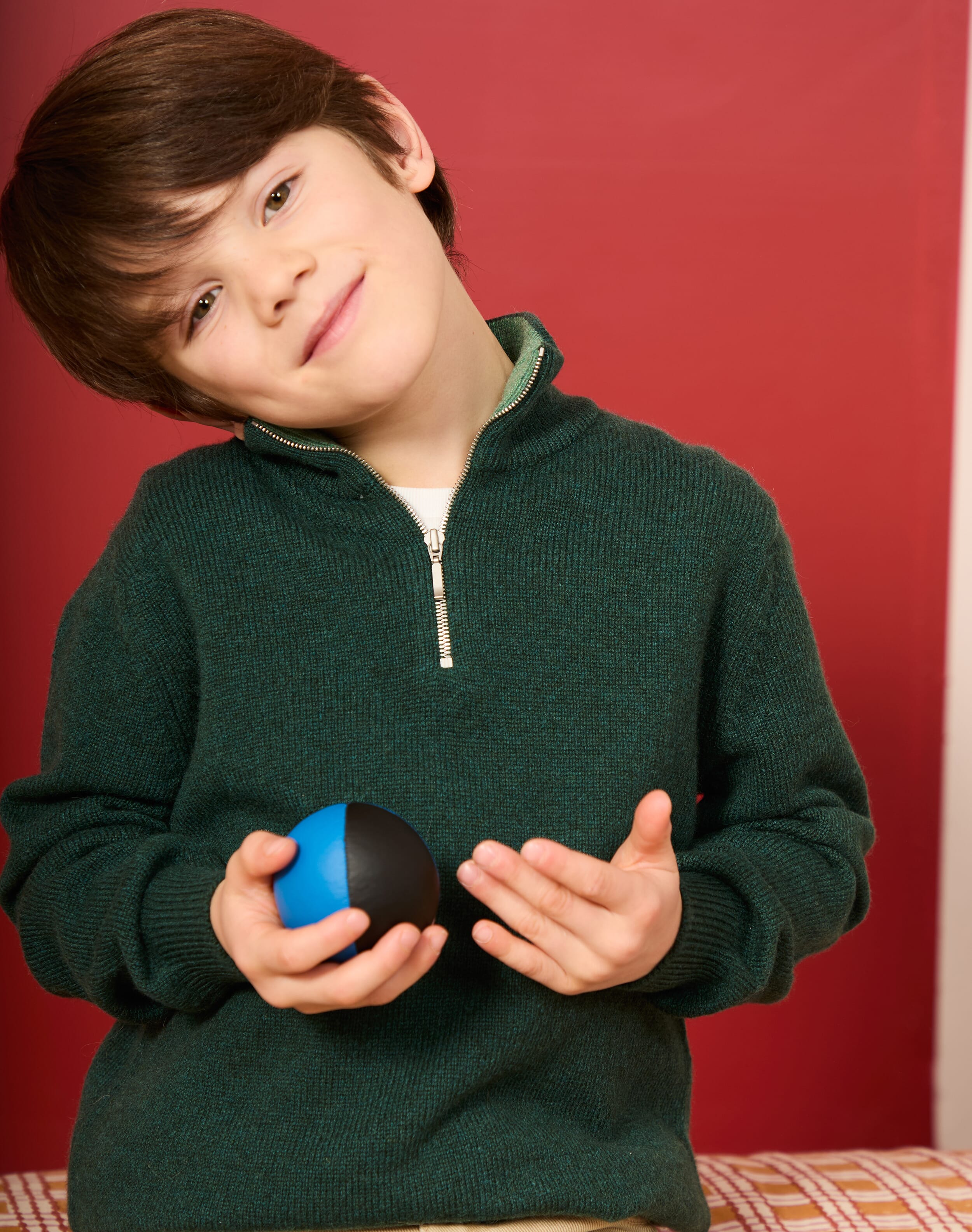 Brora Cashmere Zip Turtle Neck Forest