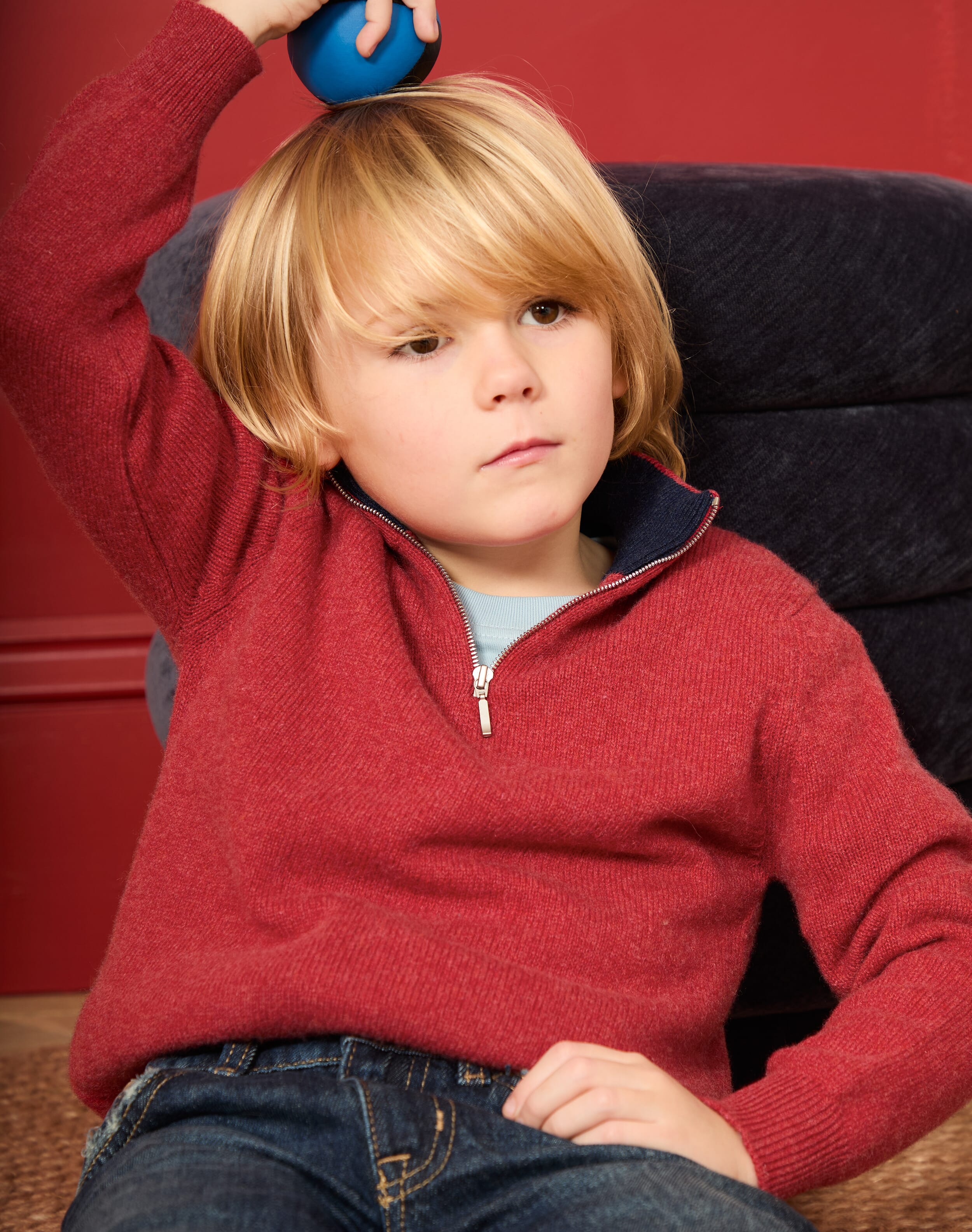 Brora Cashmere Zip Turtle Neck Clay