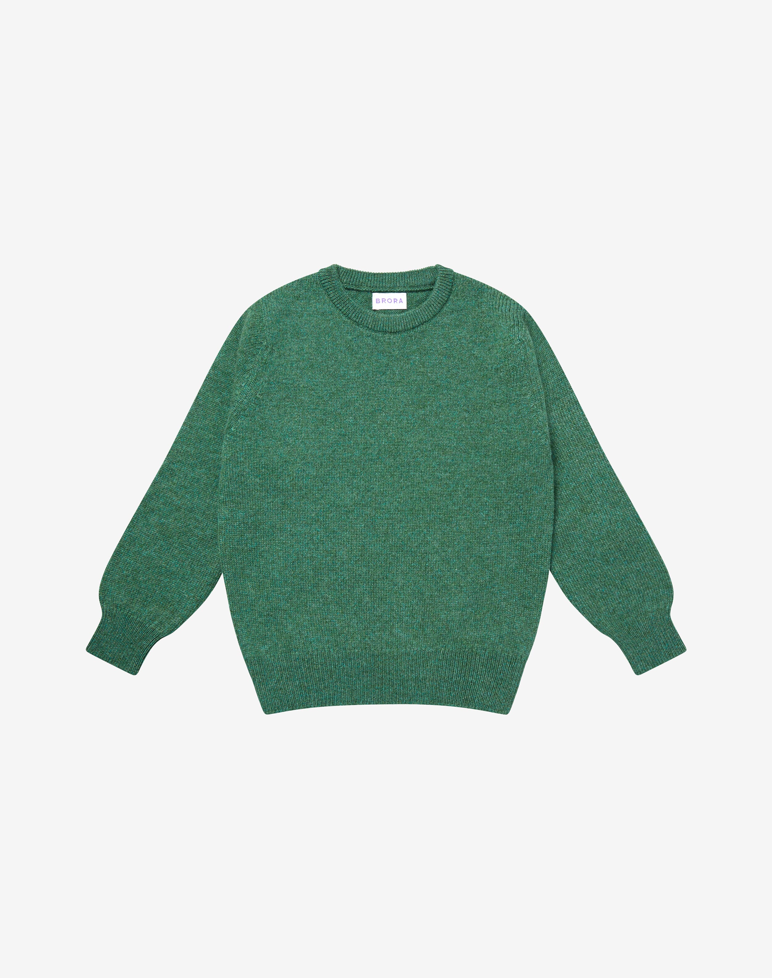 Cashmere Round Neck Jumper in Leaf Green Childrenswear Brora