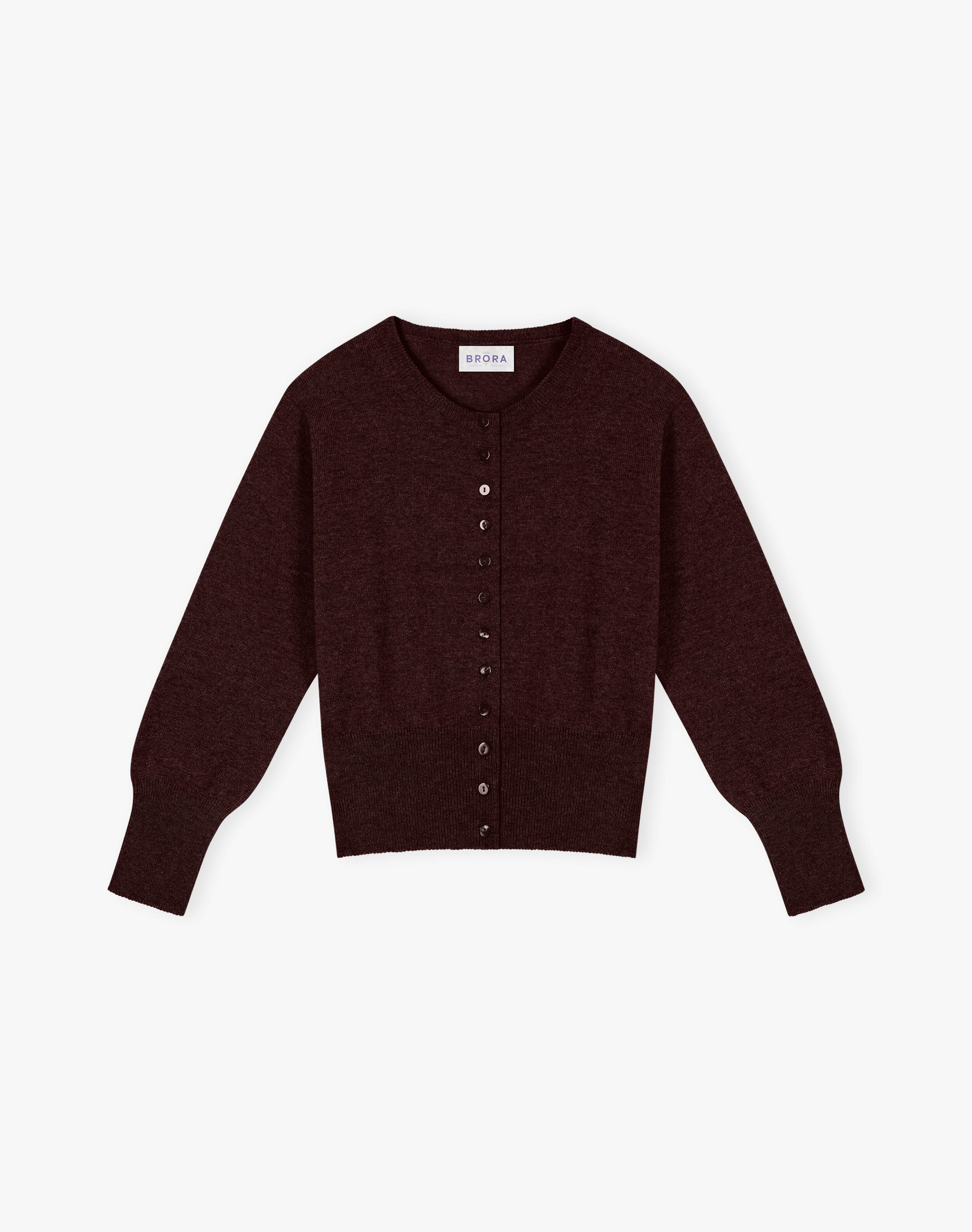 Cashmere Cropped Cardigan in Malt | Women's Knitwear| Brora