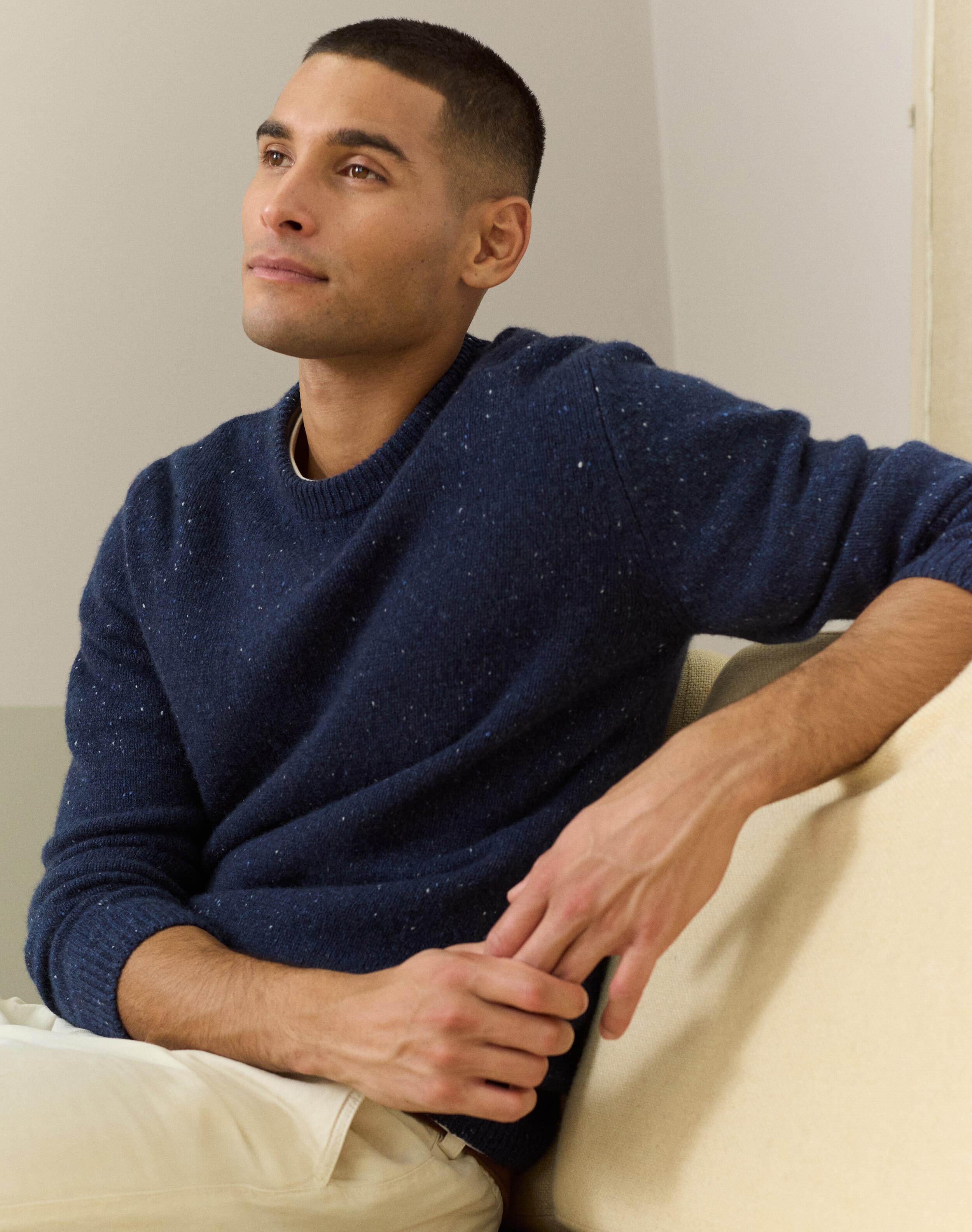 Brora Cashmere Donegal Jumper French Navy for Men  - Size: M