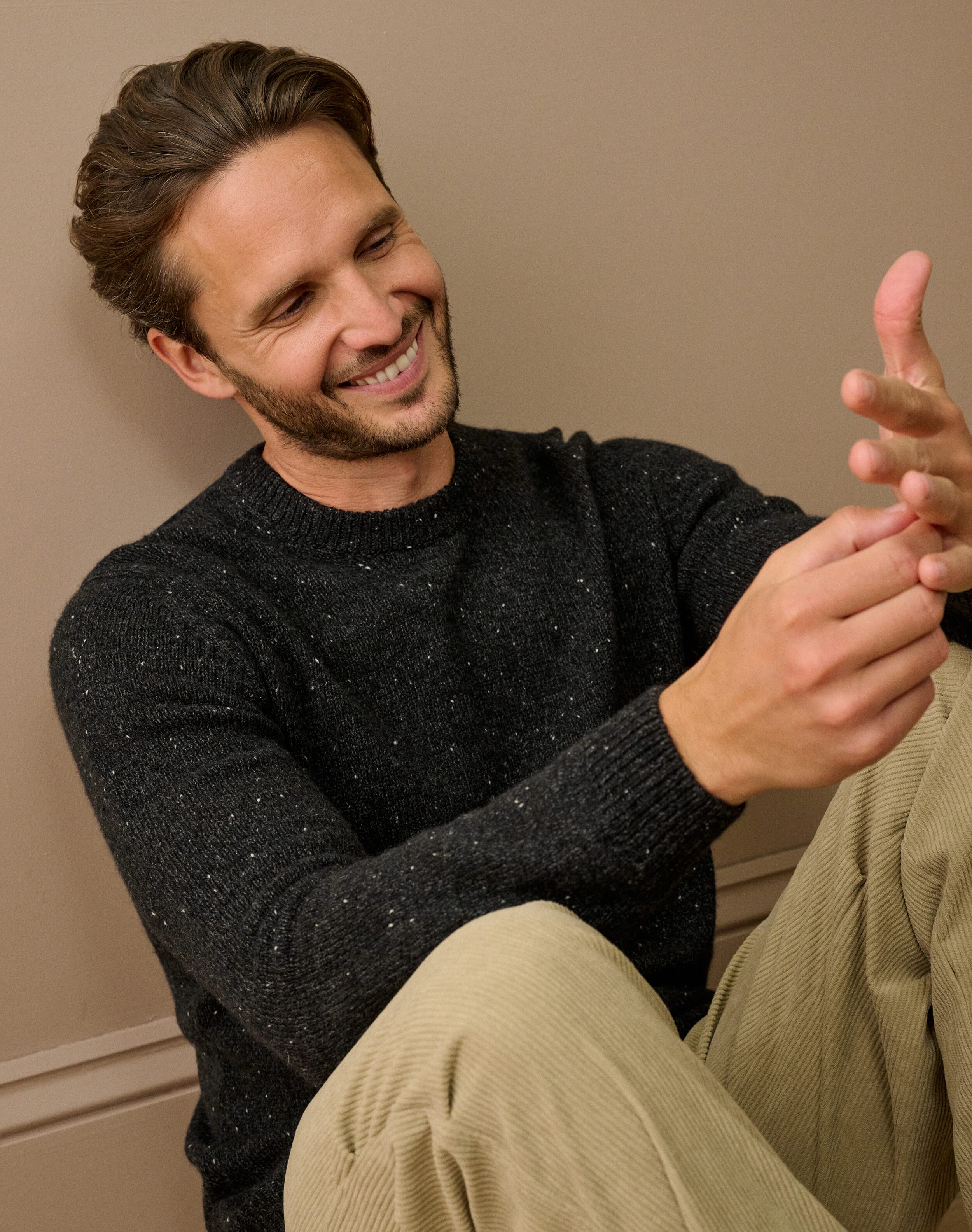 Brora Cashmere Zip Turtle Neck Jumper Steel