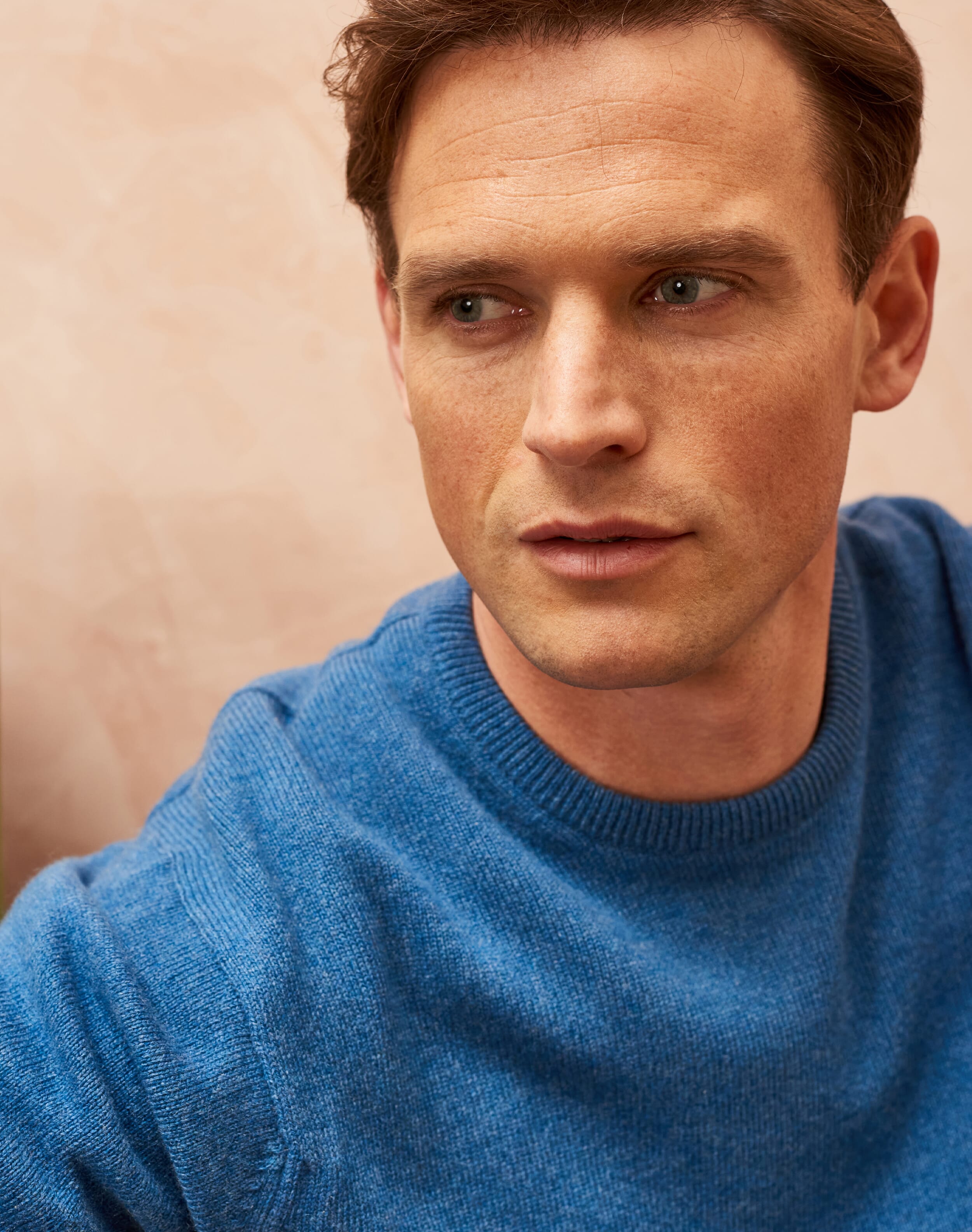 Blue Cashmere Jumper | Men's Jumpers | Brora Fashion