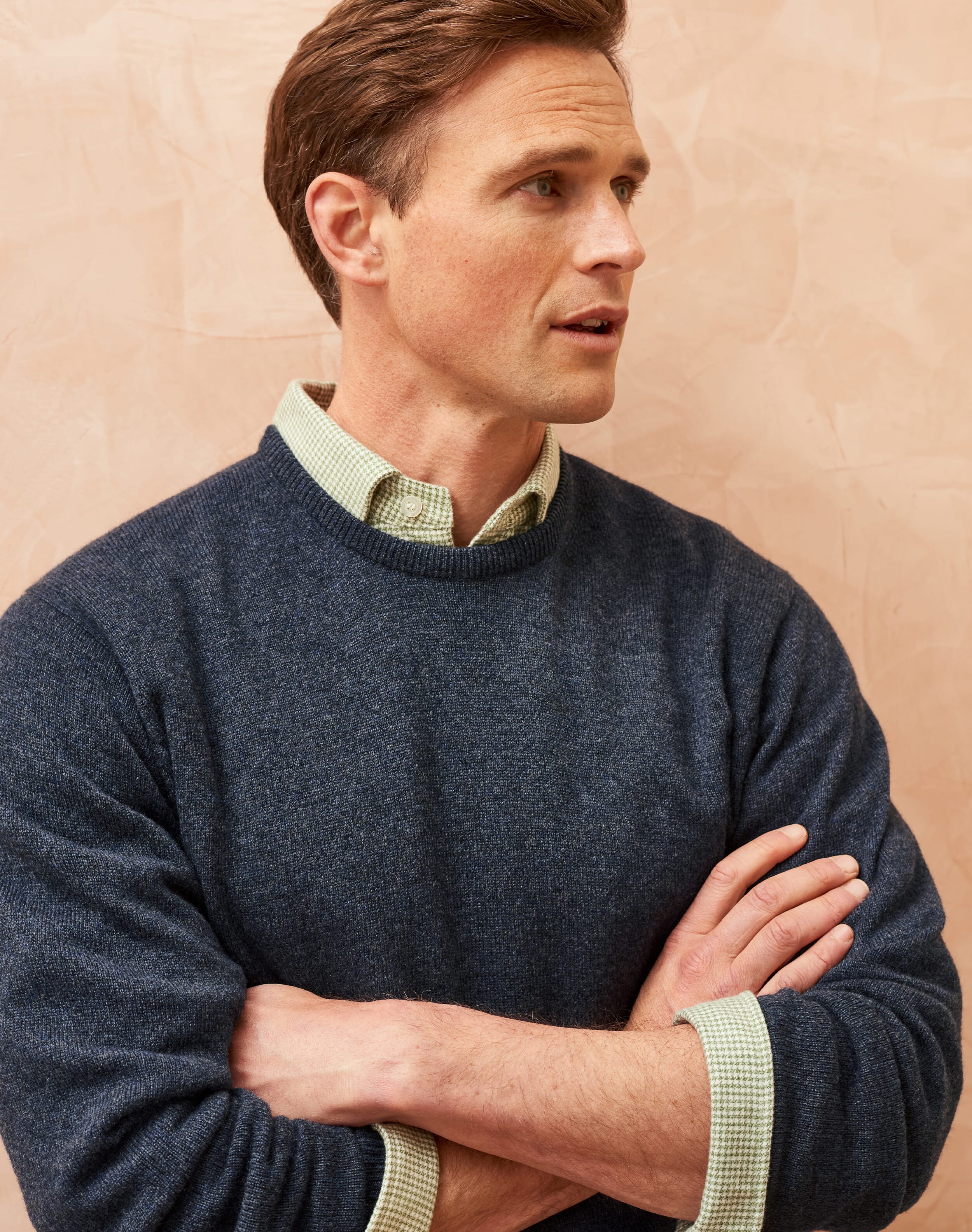 Grey Cashmere Jumper | Men's Jumpers | Brora Fashion