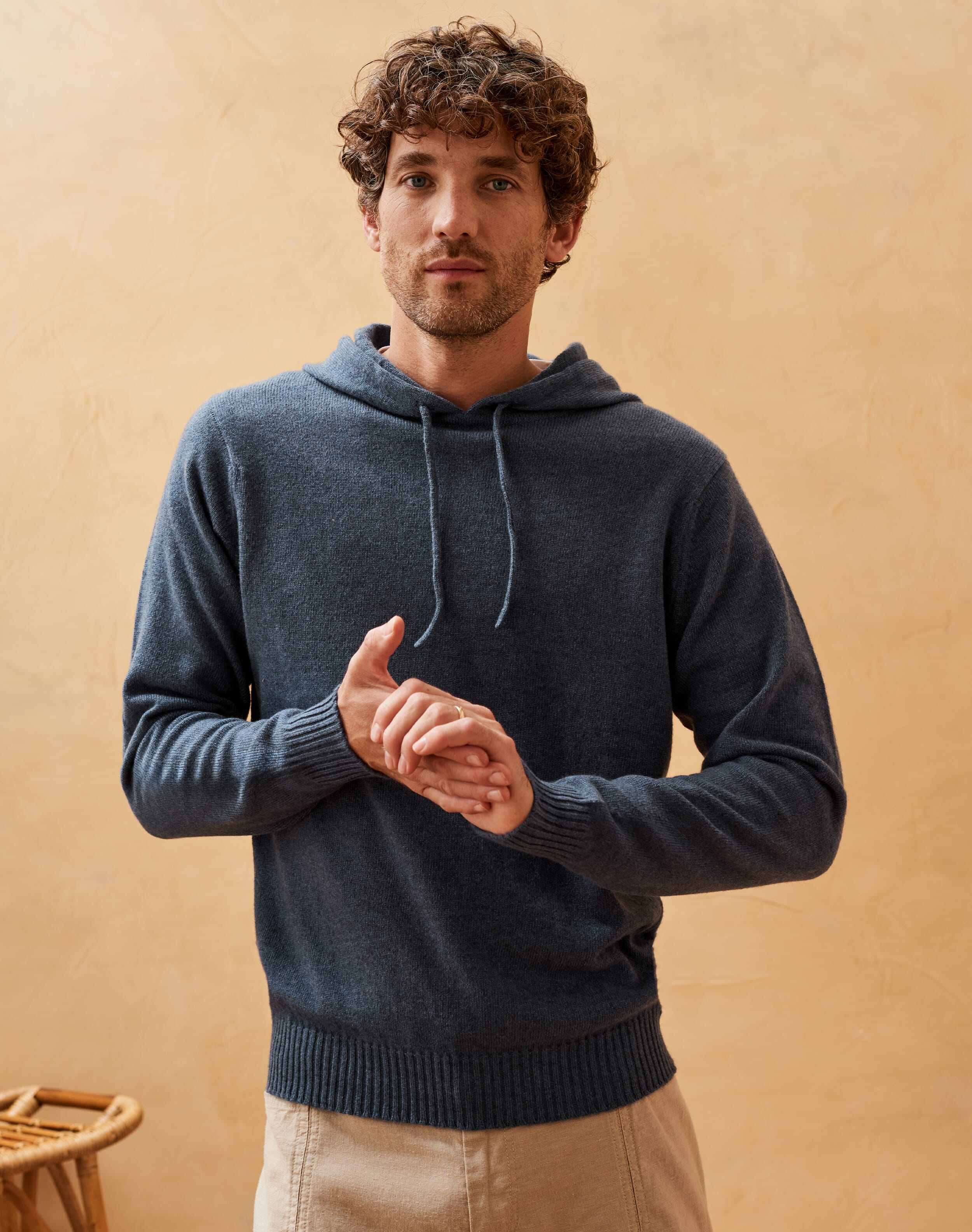 Cashmere Hooded Jumper Indigo