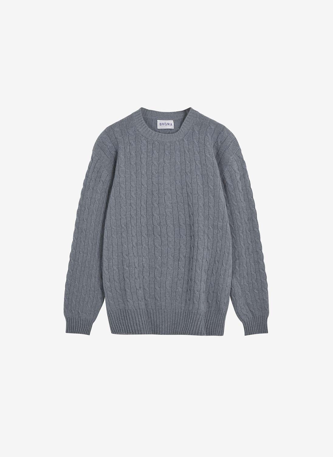 Blue Lovat Cashmere Zip Turtle Neck Jumper | Men's Cashmere | Brora