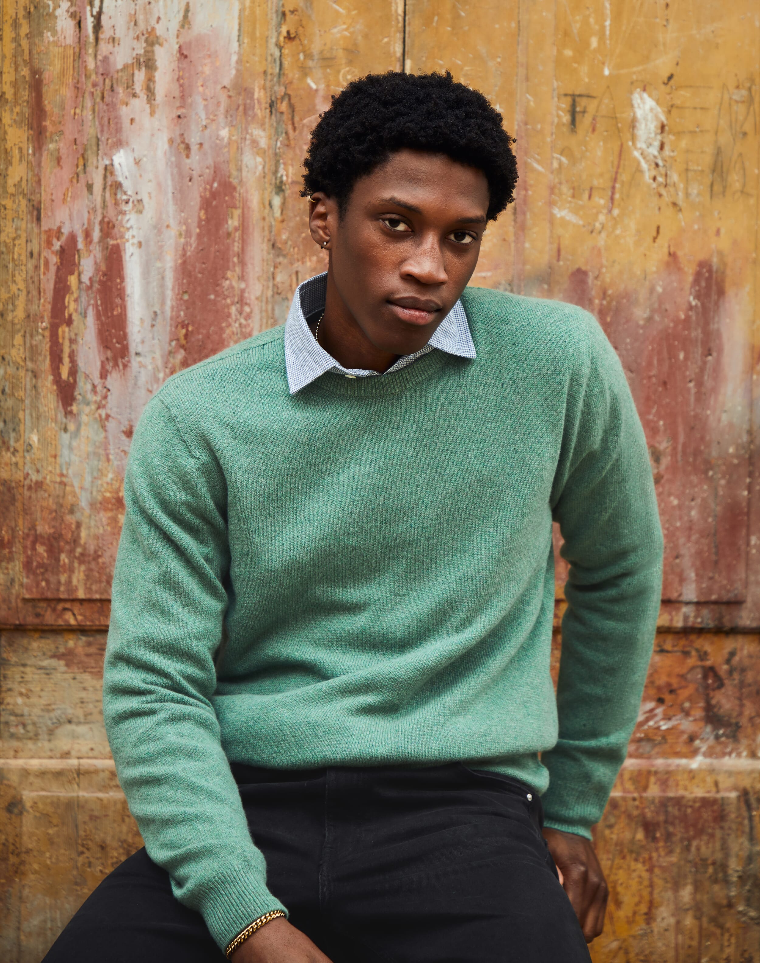 Brora Cashmere Classic Round Neck Jumper Thyme