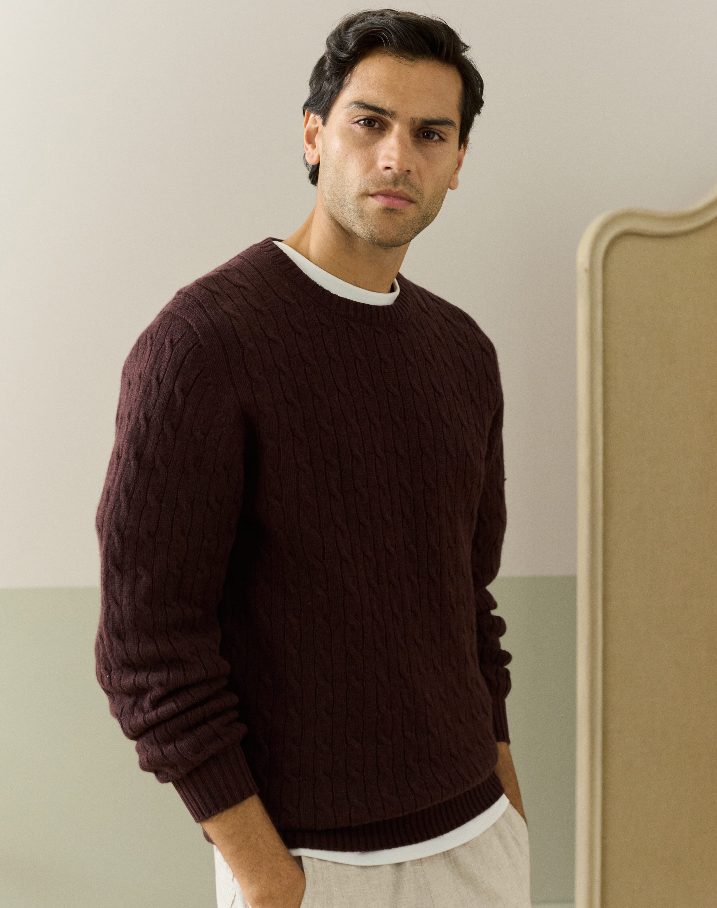 Brora Cashmere Cable Knit Jumper Malt
