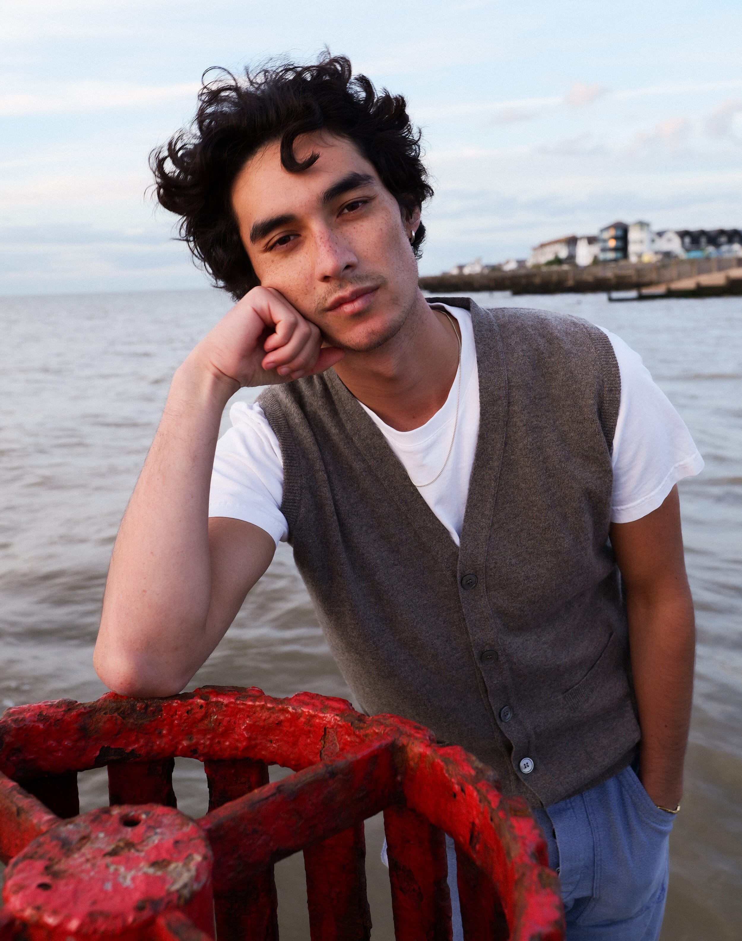 Brora Cashmere Sleeveless Cardigan Mushroom