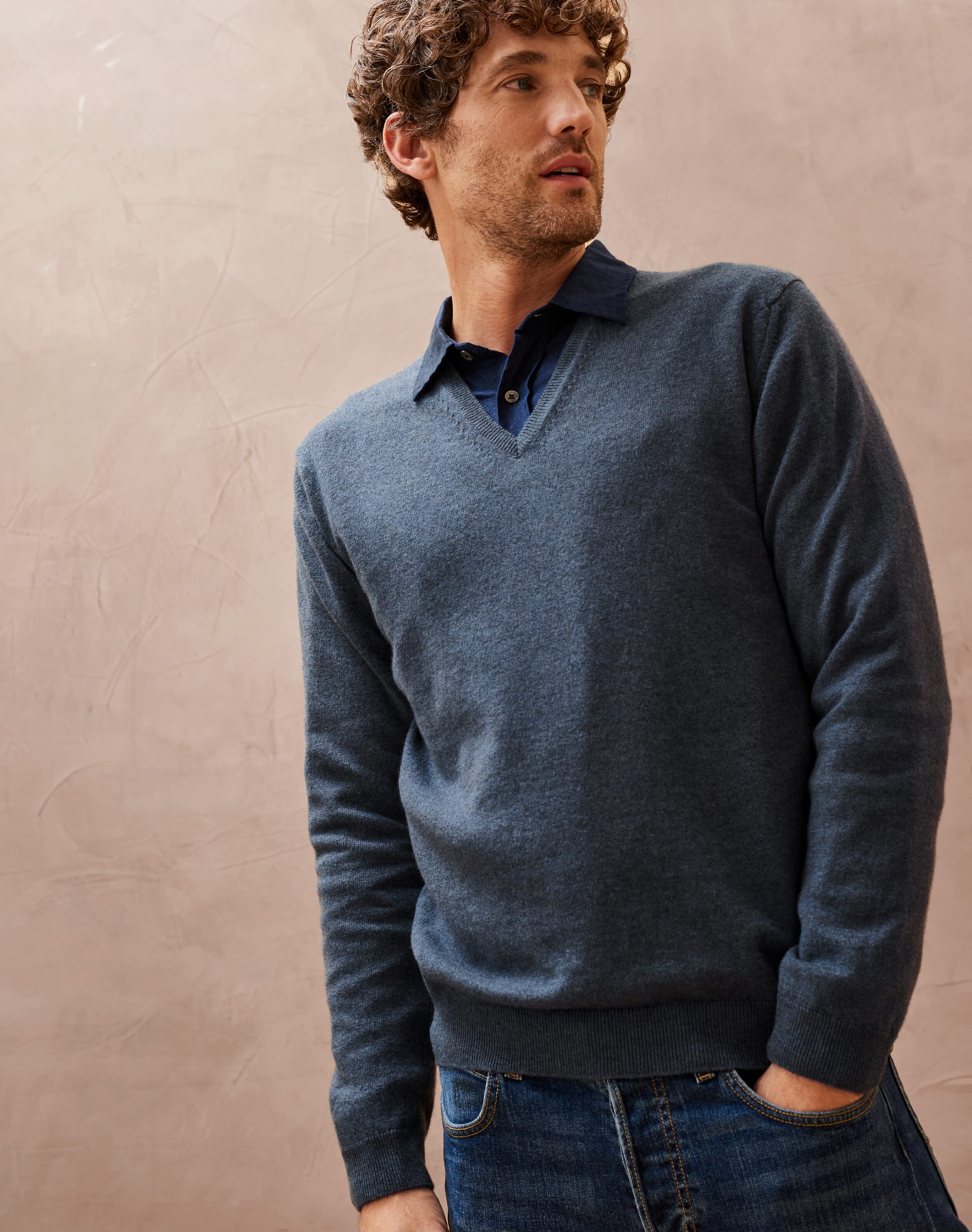 Brora Cashmere Fine V Neck Jumper