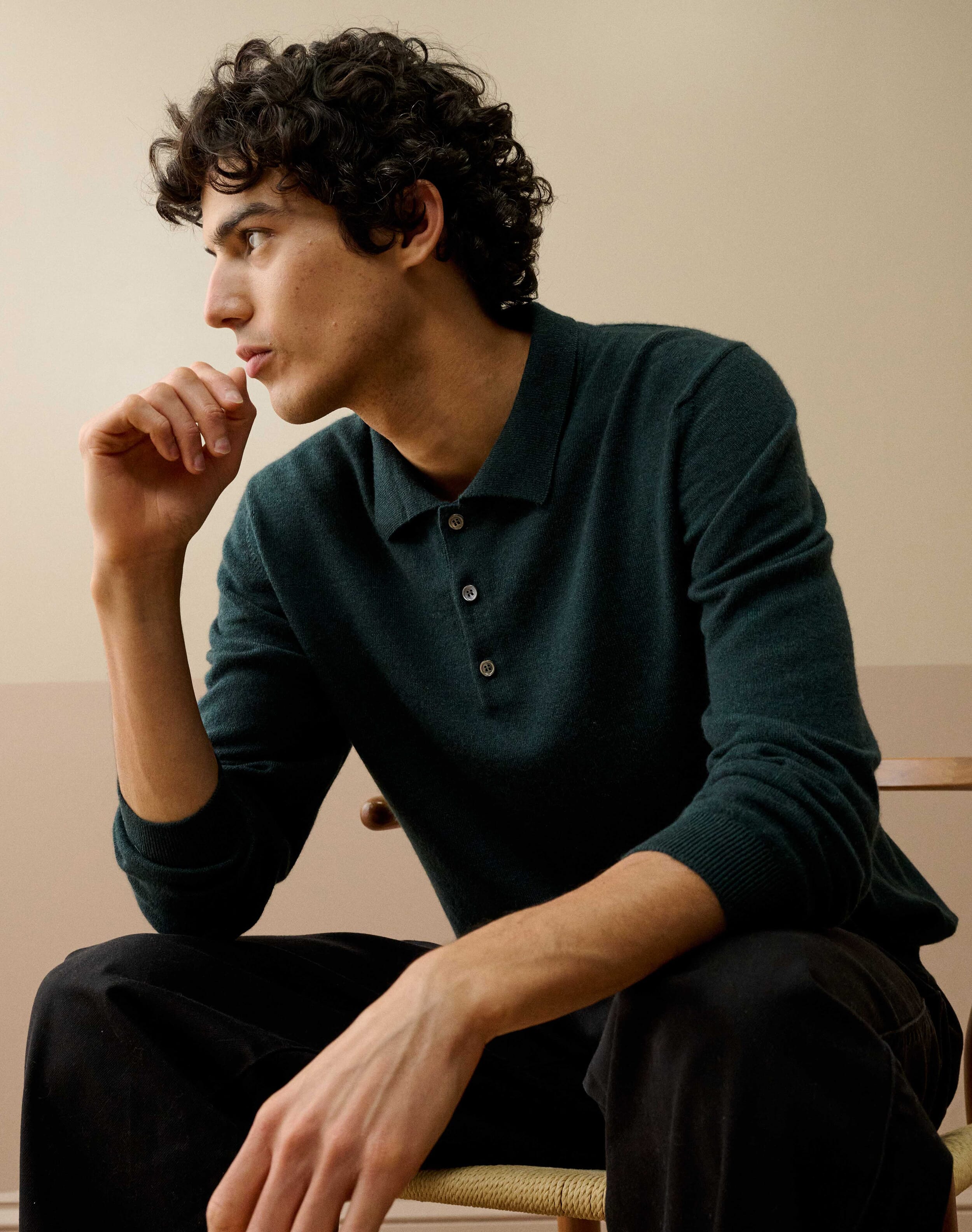 Brora Cashmere Polo Shirt Ivy