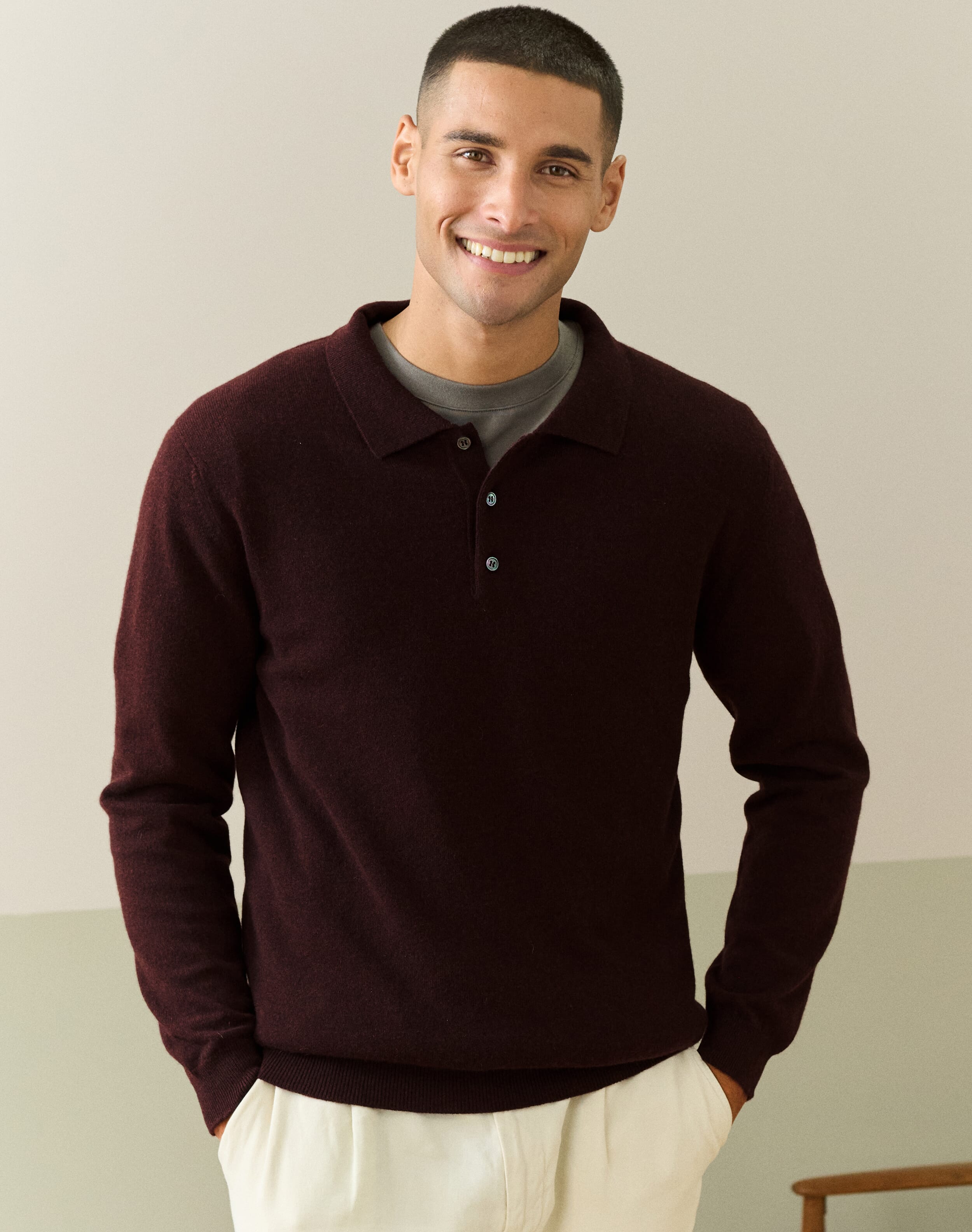 Brora Cashmere Polo Shirt Malt