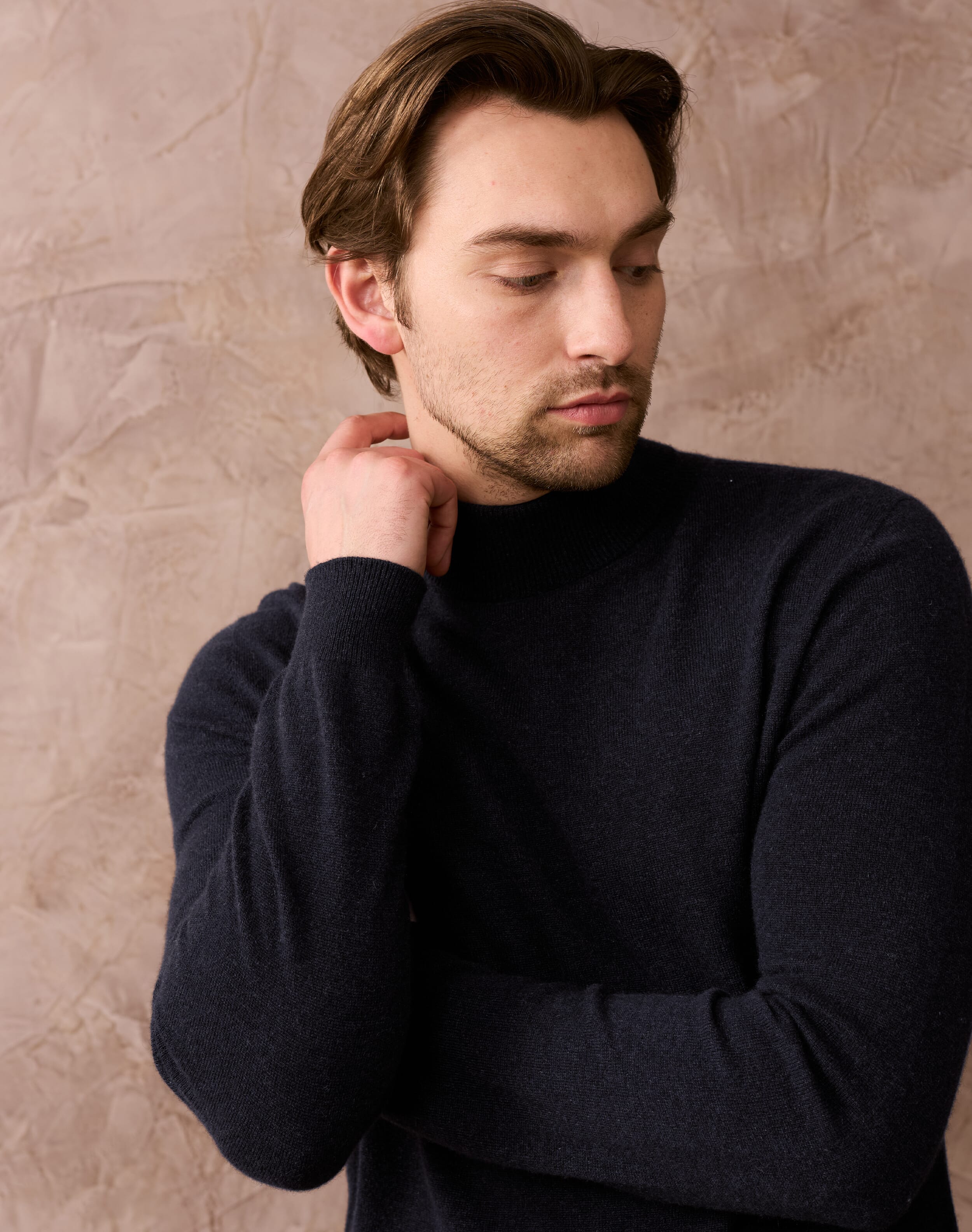 Cashmere Fine Polo Neck Midnight