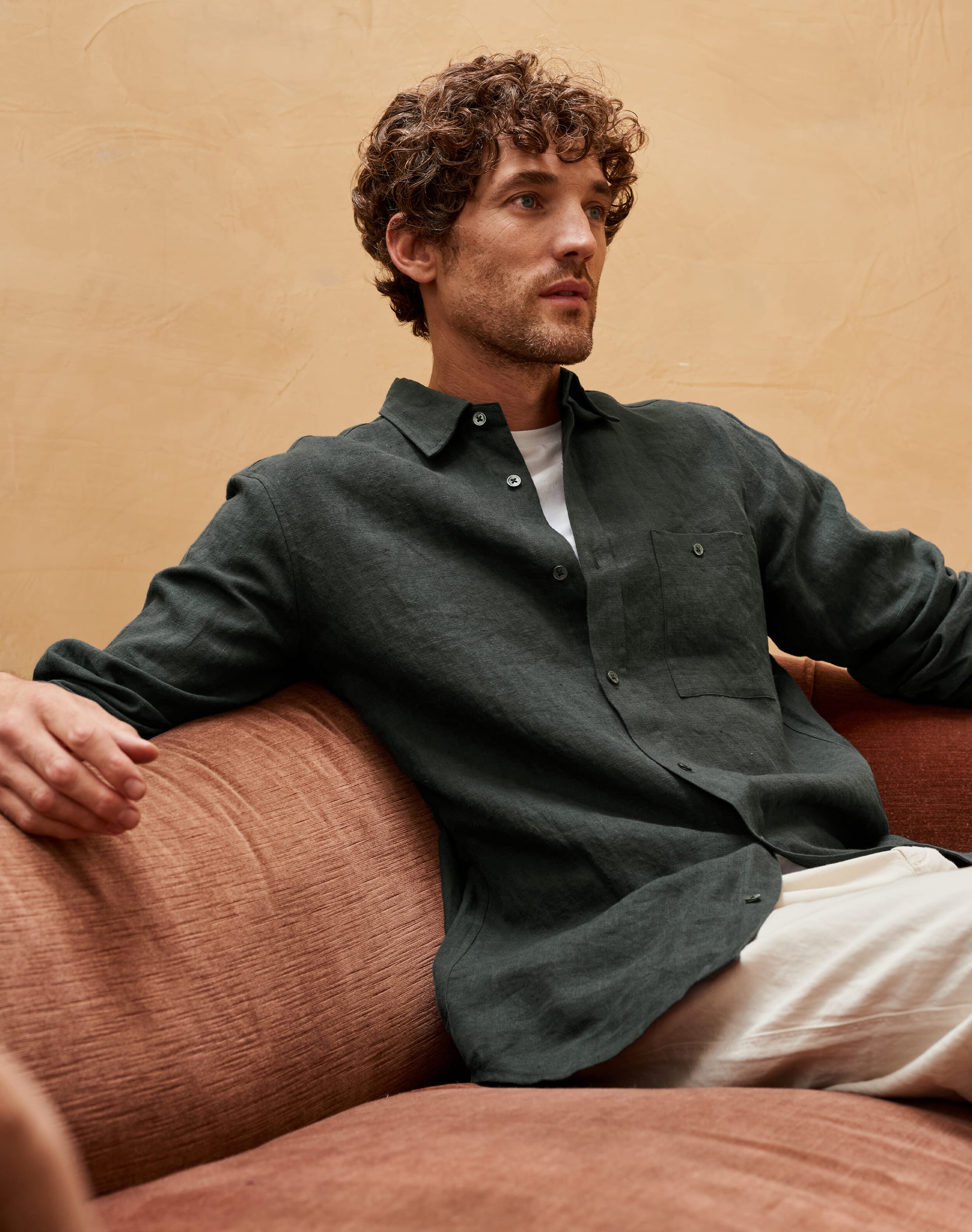 Laundered Linen Shirt Slate