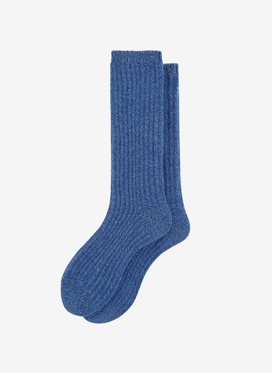 China Blue Wool & Cashmere Marl Socks | Cashmere Socks | Brora