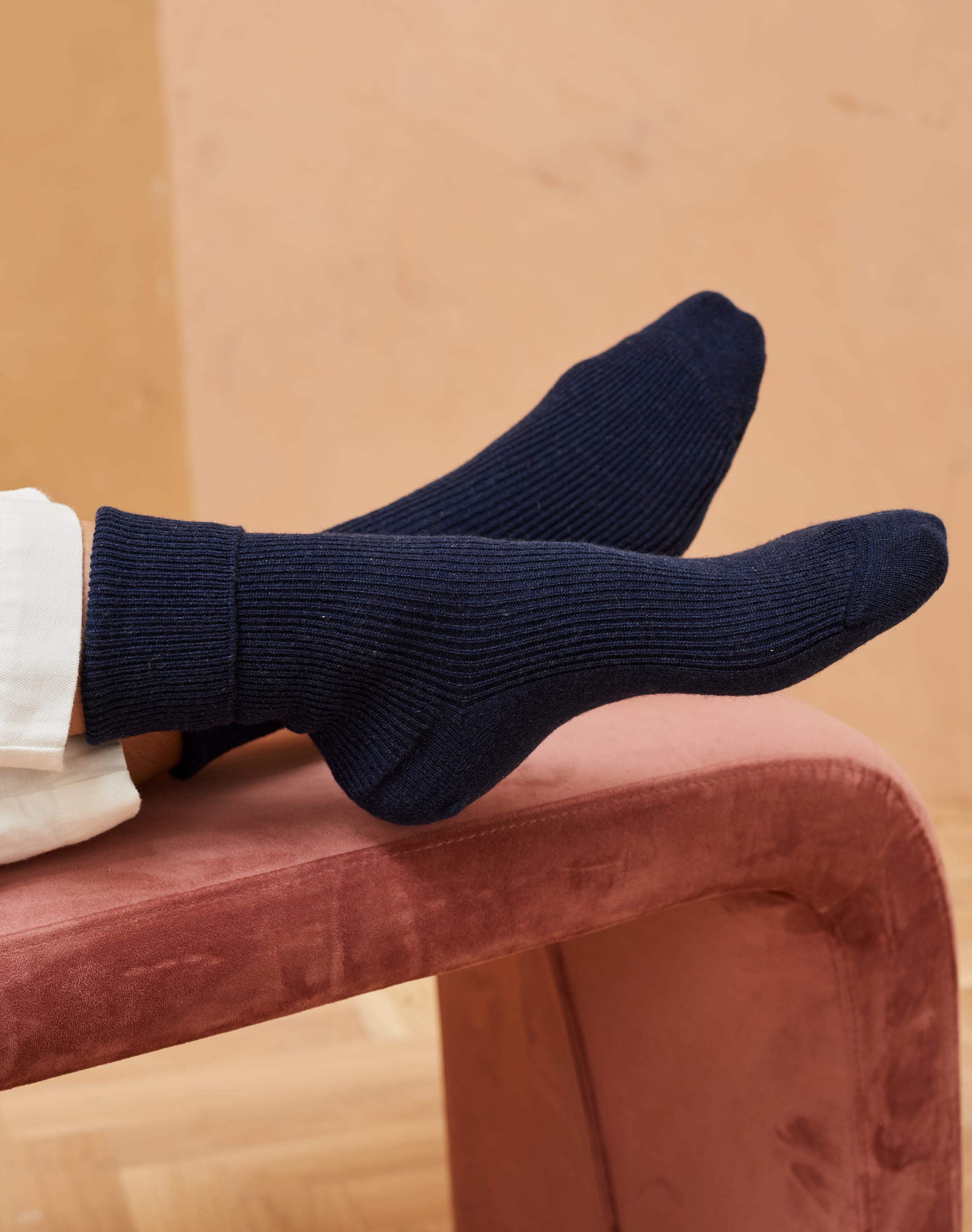 Women's Cashmere Socks French Navy