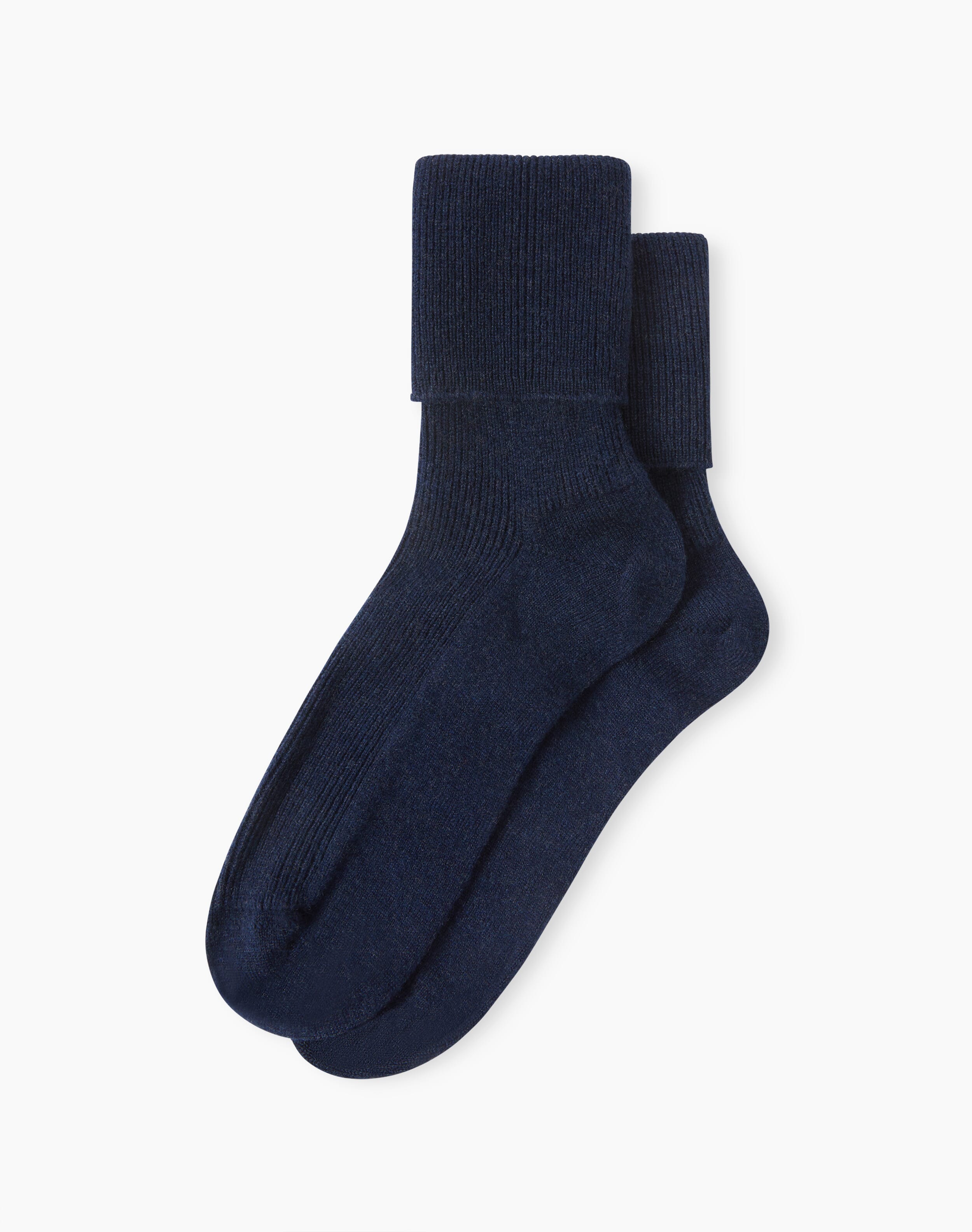 Women's Cashmere Socks in French Navy Cashmere Accessories Brora