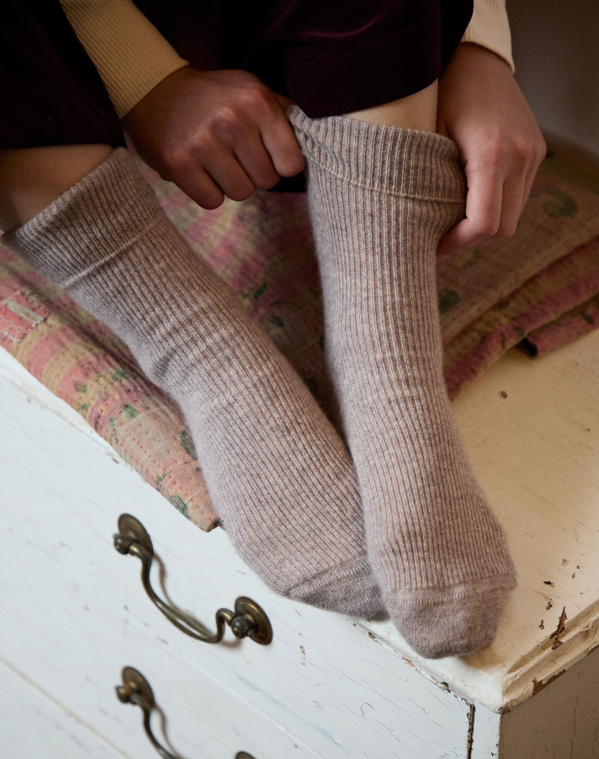 Brora Women's Cashmere Socks Ash