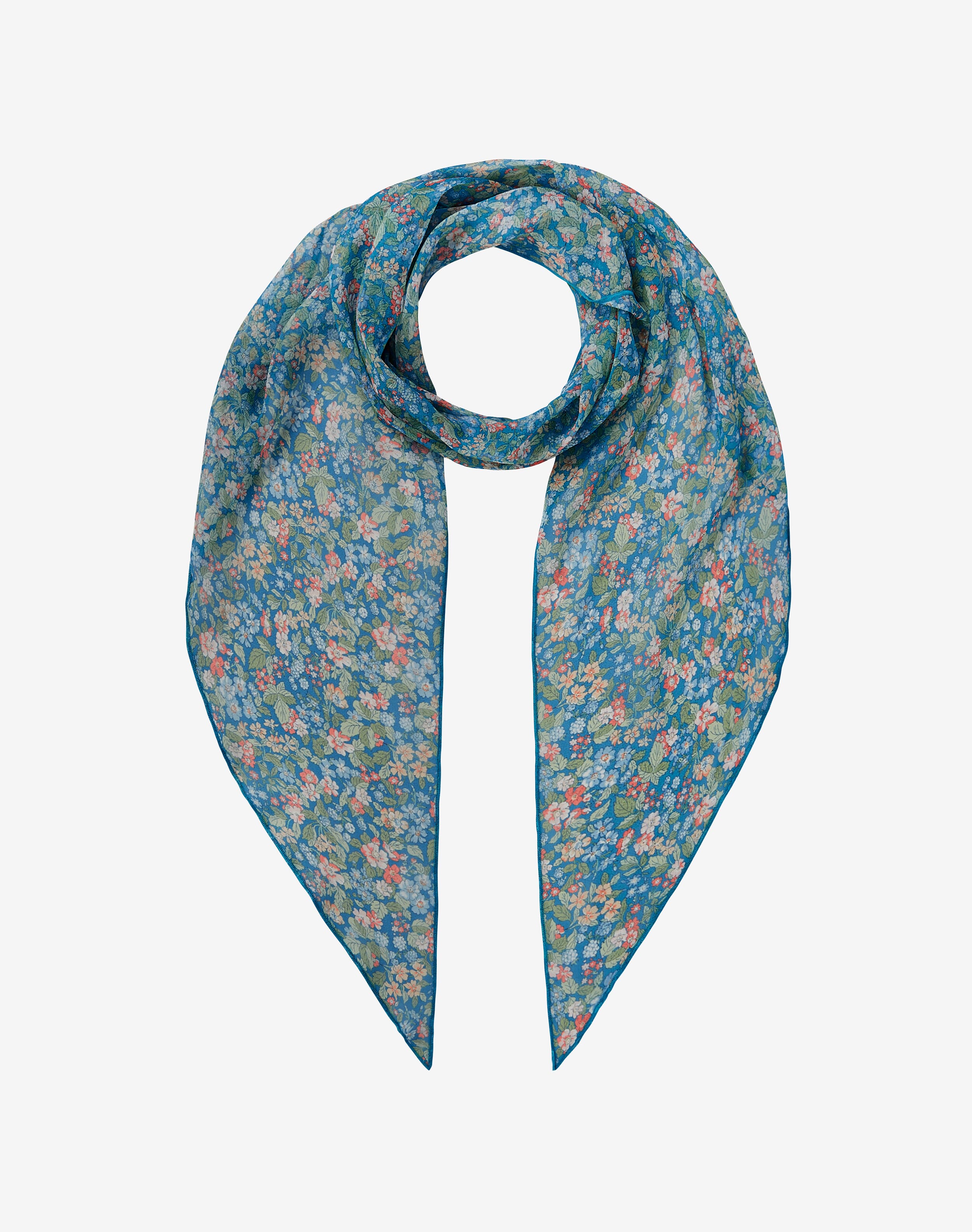 Blue Liberty Print Silk Chiffon Scarf | Accessories | Brora Fashion