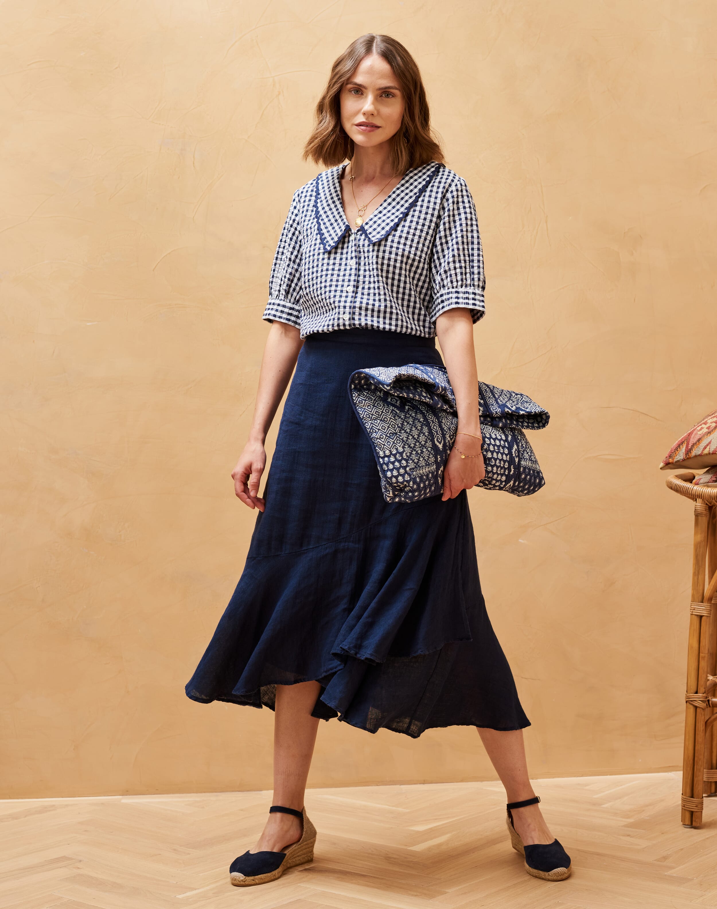 navy espadrilles wedges