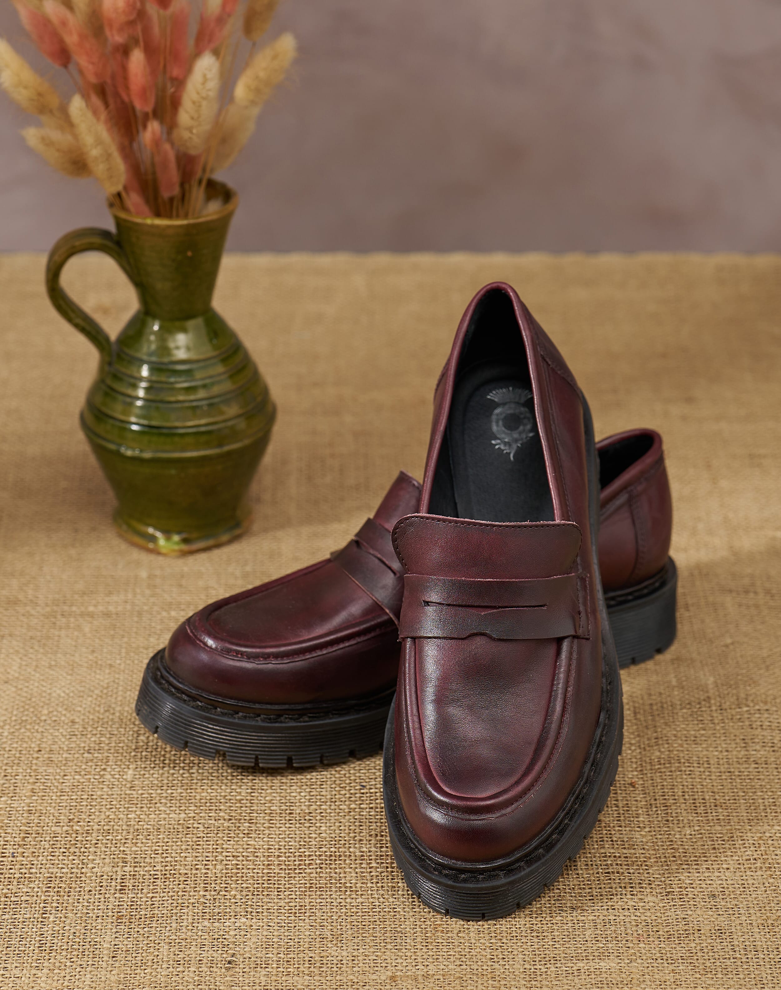 Leather Loafers Bordeaux