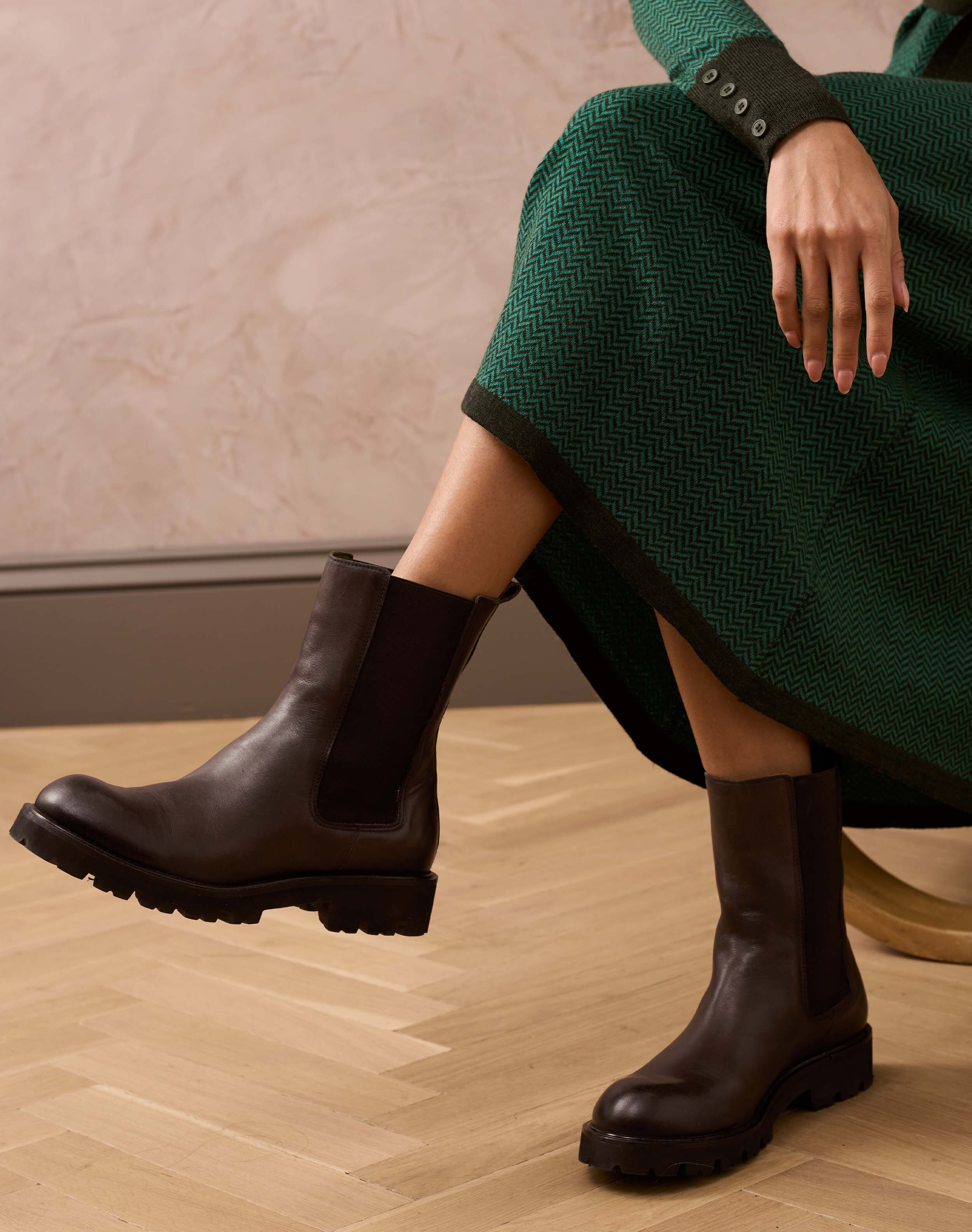 Brown Leather Chelsea Boots | Shoes & Boots | Brora Sale