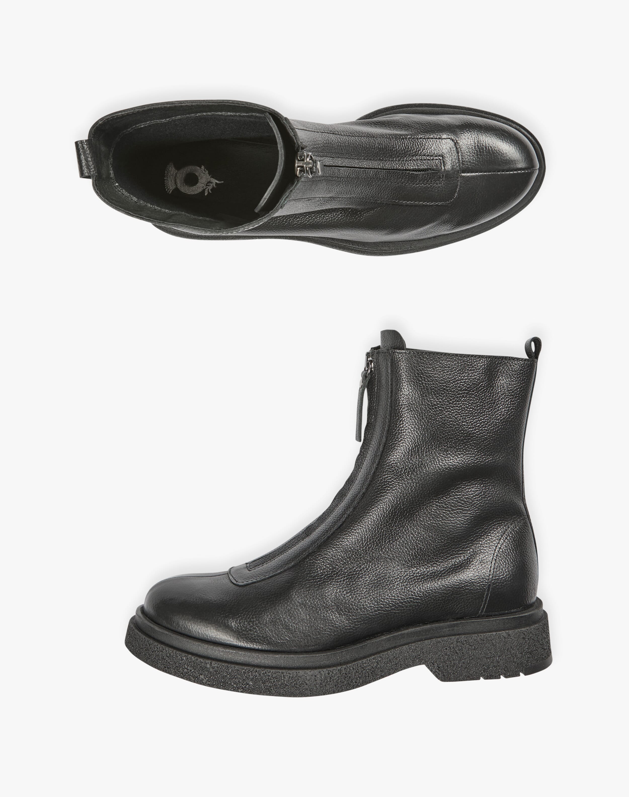 Leather Zip Up Front Boots | Shoes | Brora Clearance