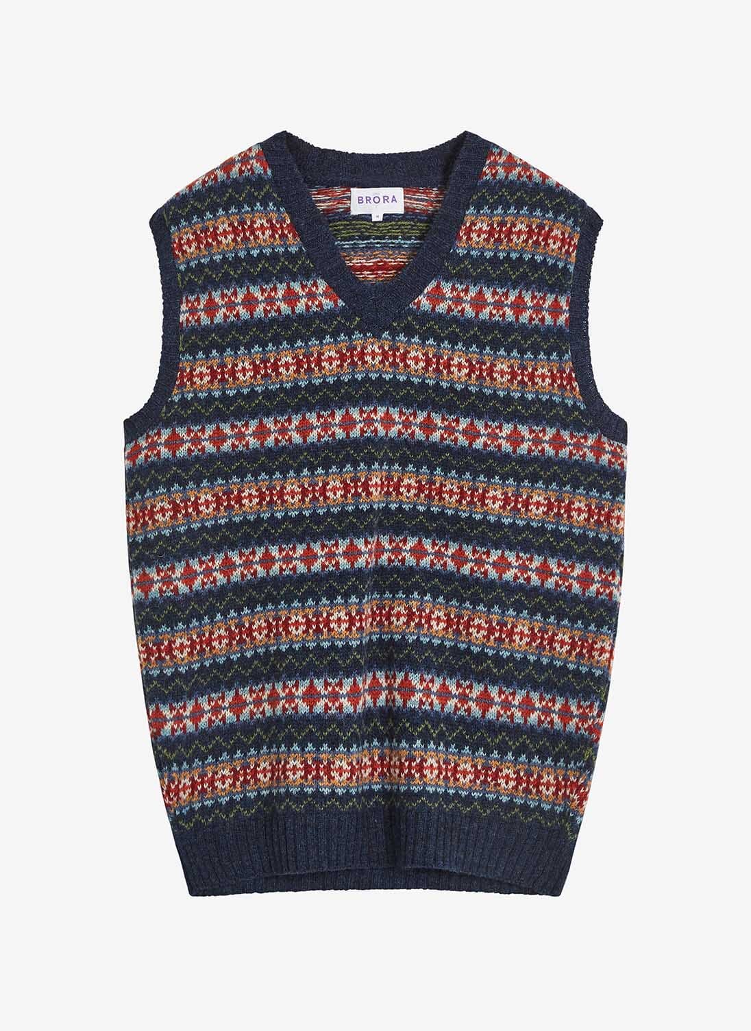 Neptune & Brick Wool Fair Isle Tank | Men's Jumpers | Brora