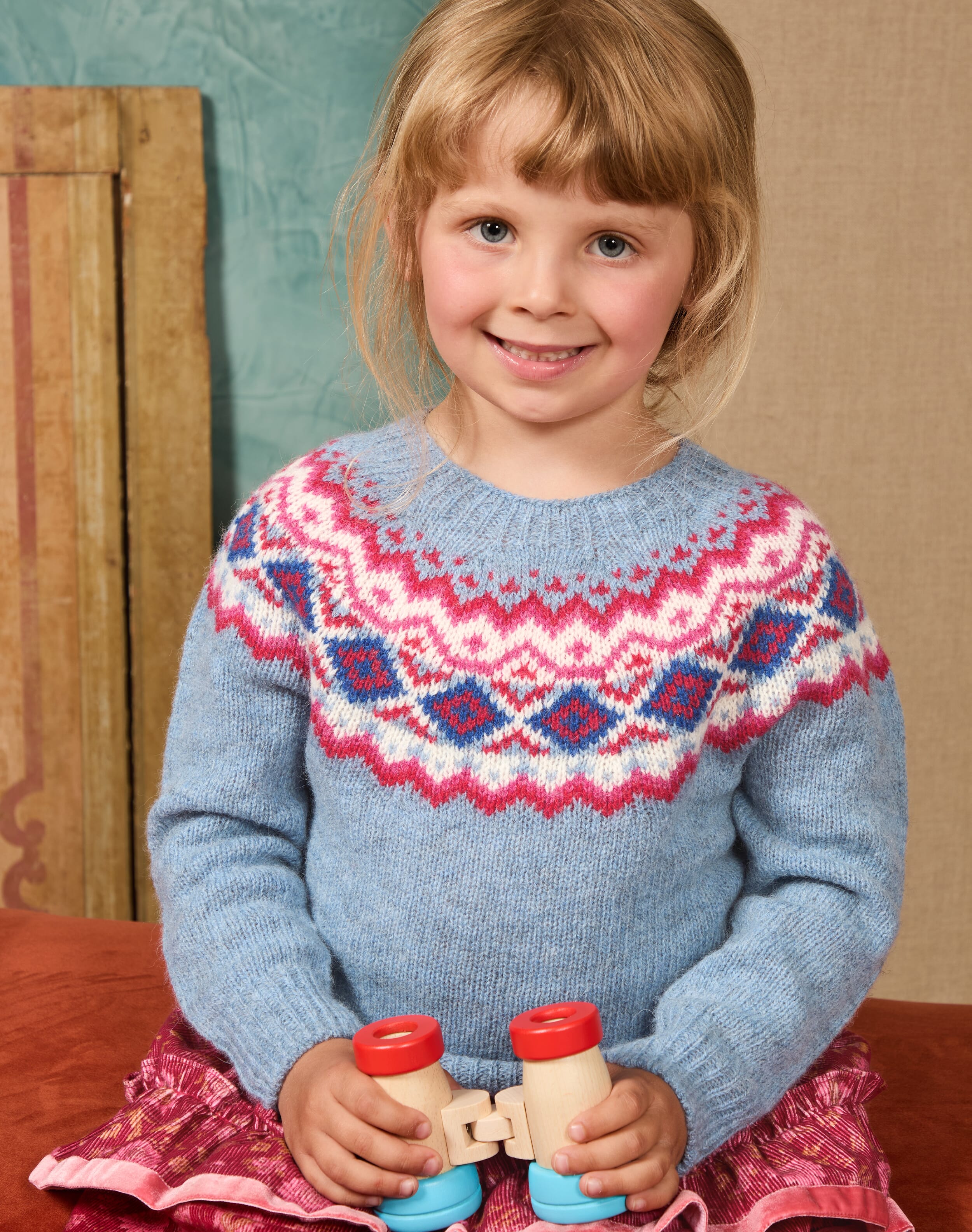 Wool Fair Isle Yoke Jumper Glacier